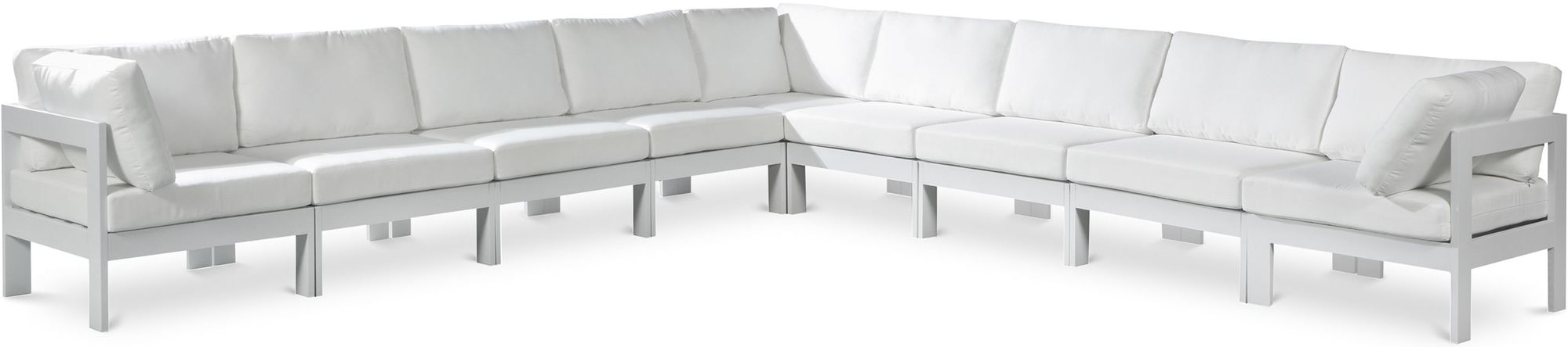 Nizuc 150" 9-Piece Outdoor Patio Waterproof Fabric Modular Sectional with Aluminum Frame