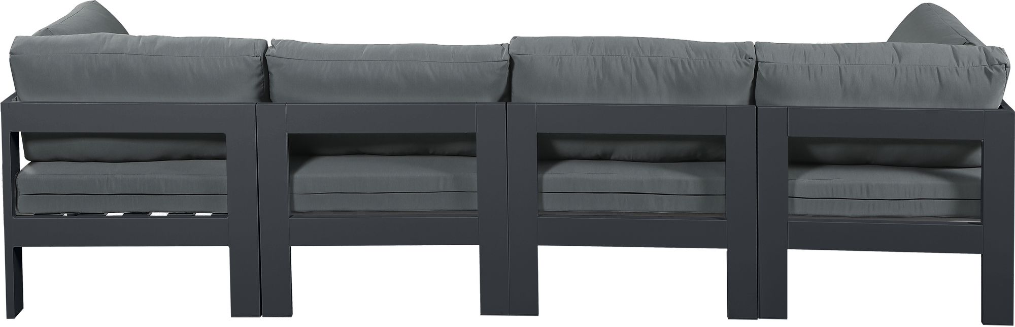 Nizuc 120" Outdoor Patio Waterproof Fabric Modular Sofa with Aluminum Frame