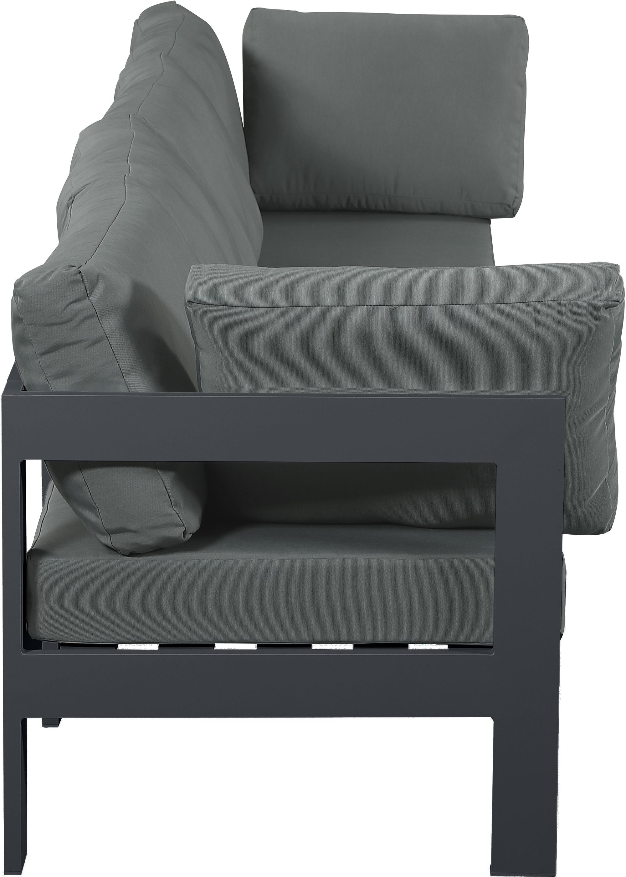 Nizuc 120" Outdoor Patio Waterproof Fabric Modular Sofa with Aluminum Frame