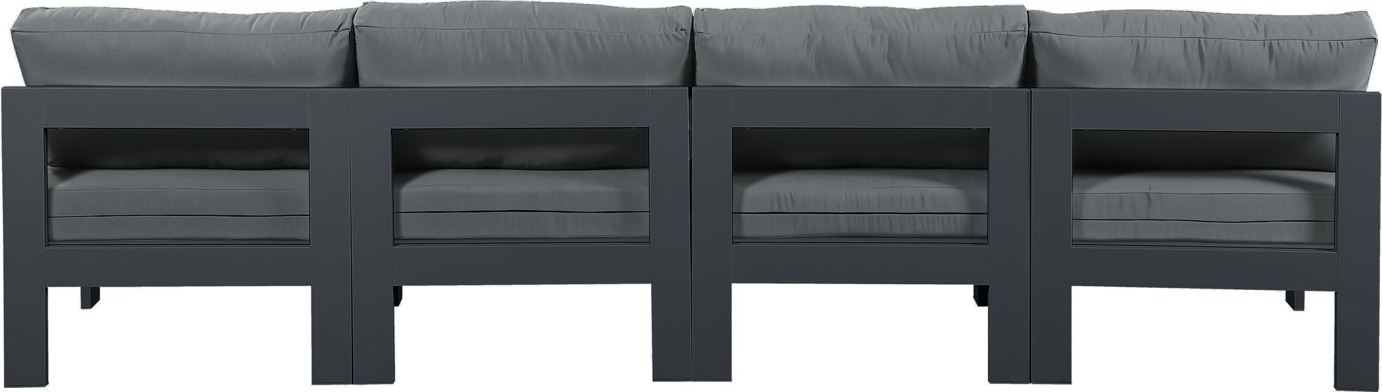 Nizuc 120" Outdoor Patio Waterproof Fabric Armless Modular Sofa with Aluminum Frame