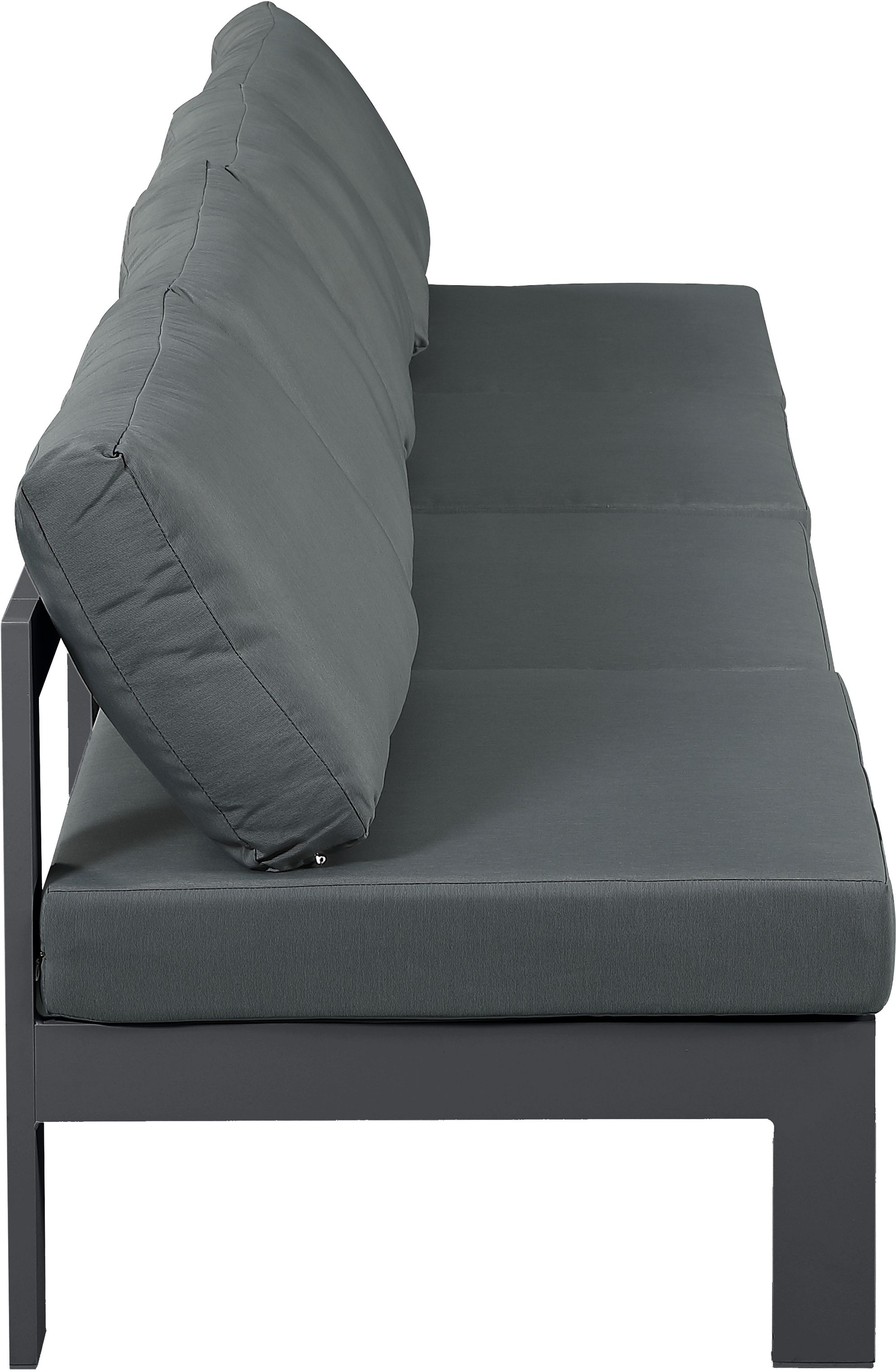 Nizuc 120" Outdoor Patio Waterproof Fabric Armless Modular Sofa with Aluminum Frame