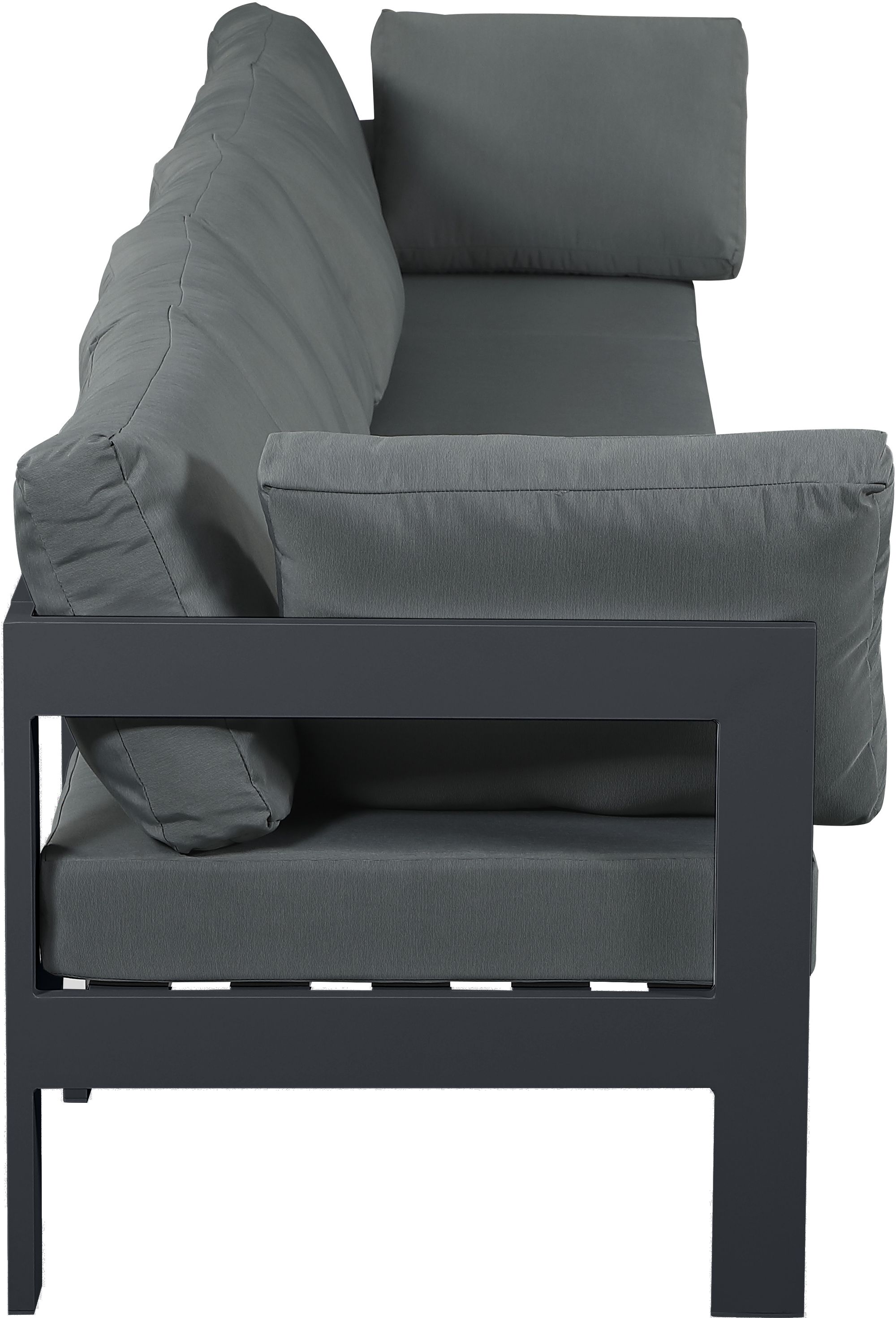 Nizuc 150" Outdoor Patio Waterproof Fabric Modular Sofa with Aluminum Frame