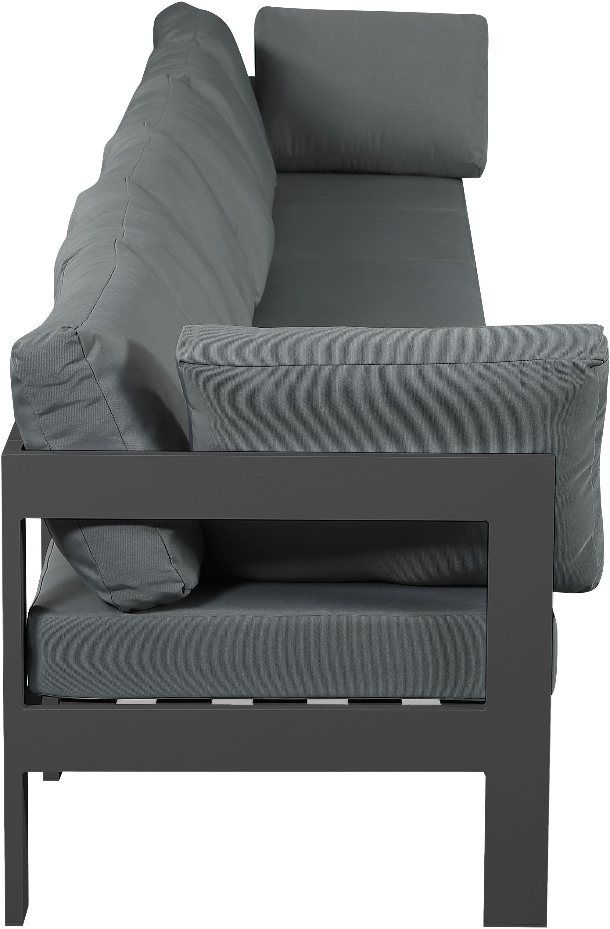 Nizuc 180" Outdoor Patio Waterproof Fabric Modular Sofa with Aluminum Frame