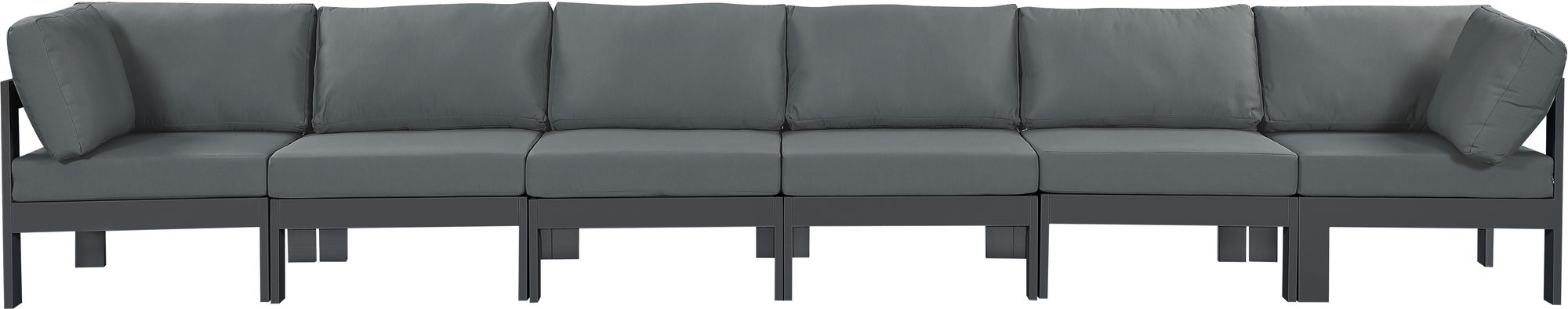 Nizuc 180" Outdoor Patio Waterproof Fabric Modular Sofa with Aluminum Frame