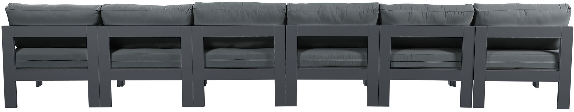Nizuc 180" Outdoor Patio Waterproof Fabric Armless Modular Sofa with Aluminum Frame