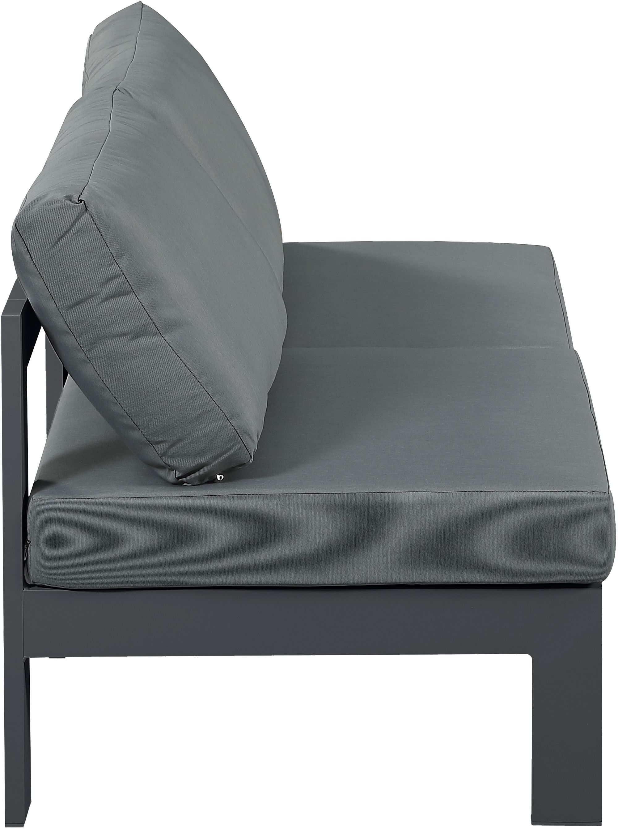 Nizuc 60" Outdoor Patio Waterproof Fabric Armless Modular Sofa with Aluminum Frame