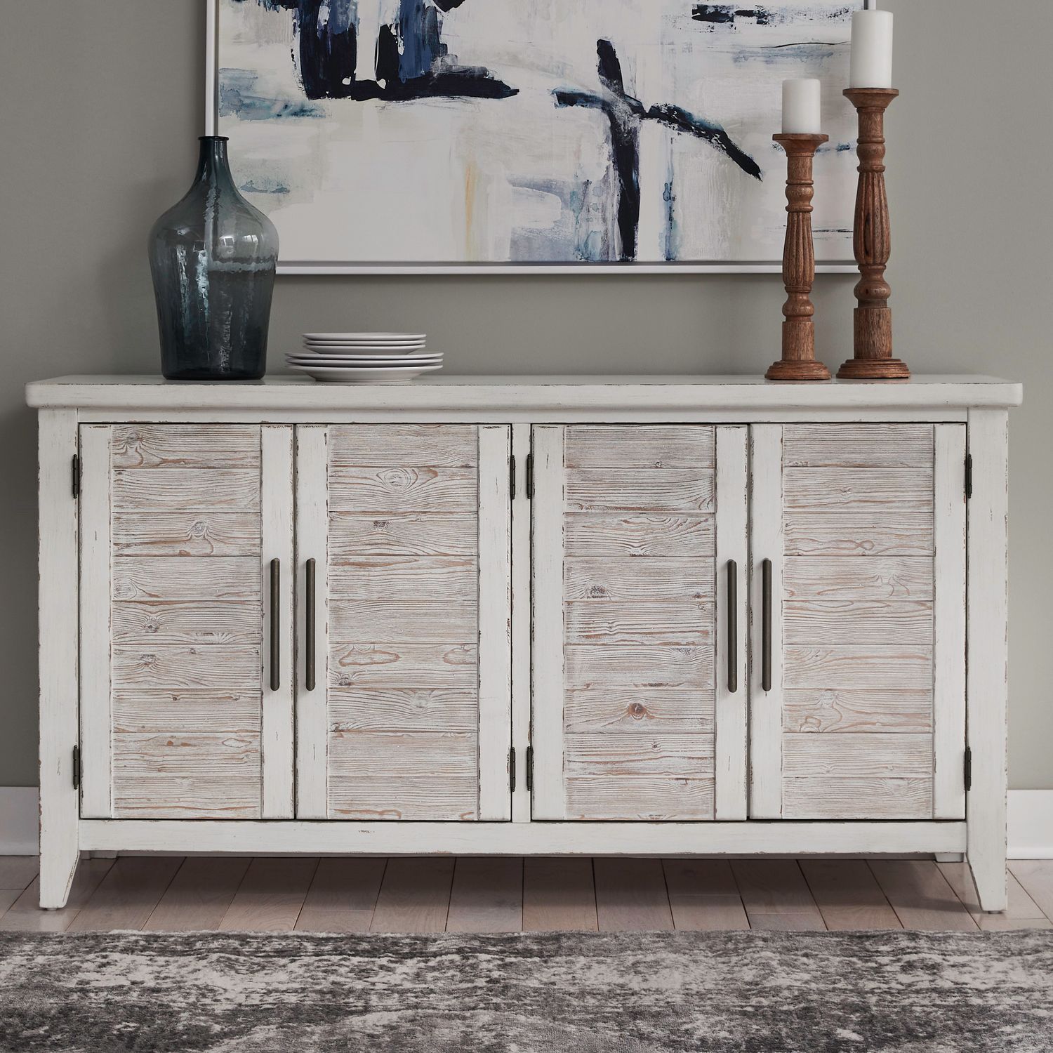 Backroads Extendable Dining Set | Weathered White Pedestal