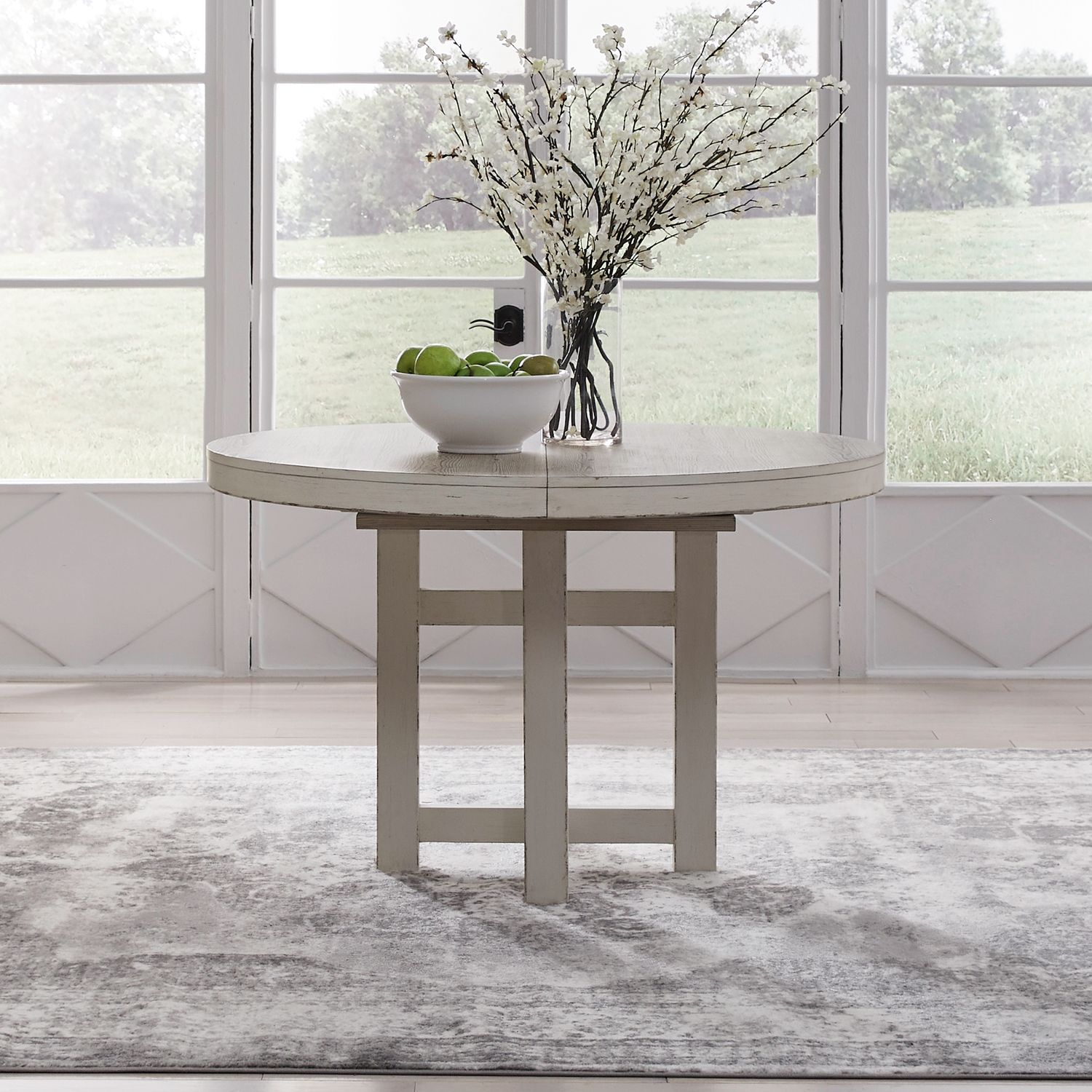 Backroads Rectangular Wood Extendable Pedestal Table