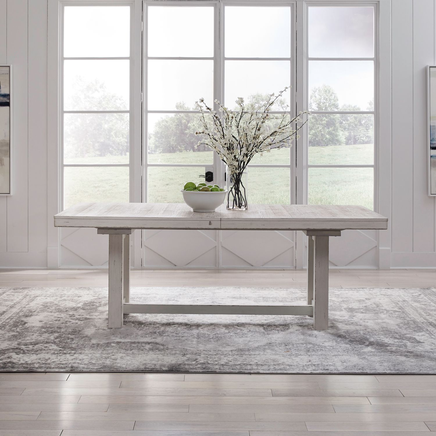 Backroads Rectangular Wood Extendable Trestle Table