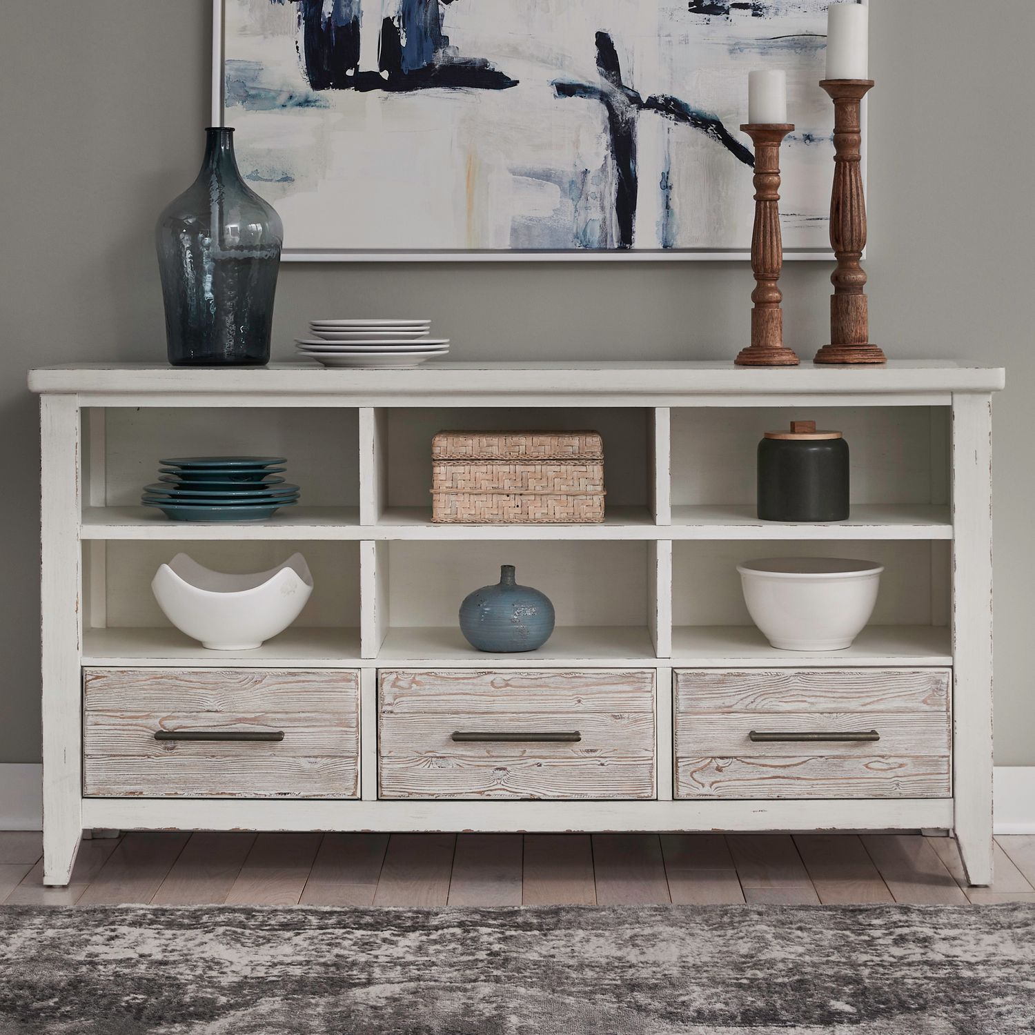 Backroads Extendable Dining Set | Weathered White Pedestal