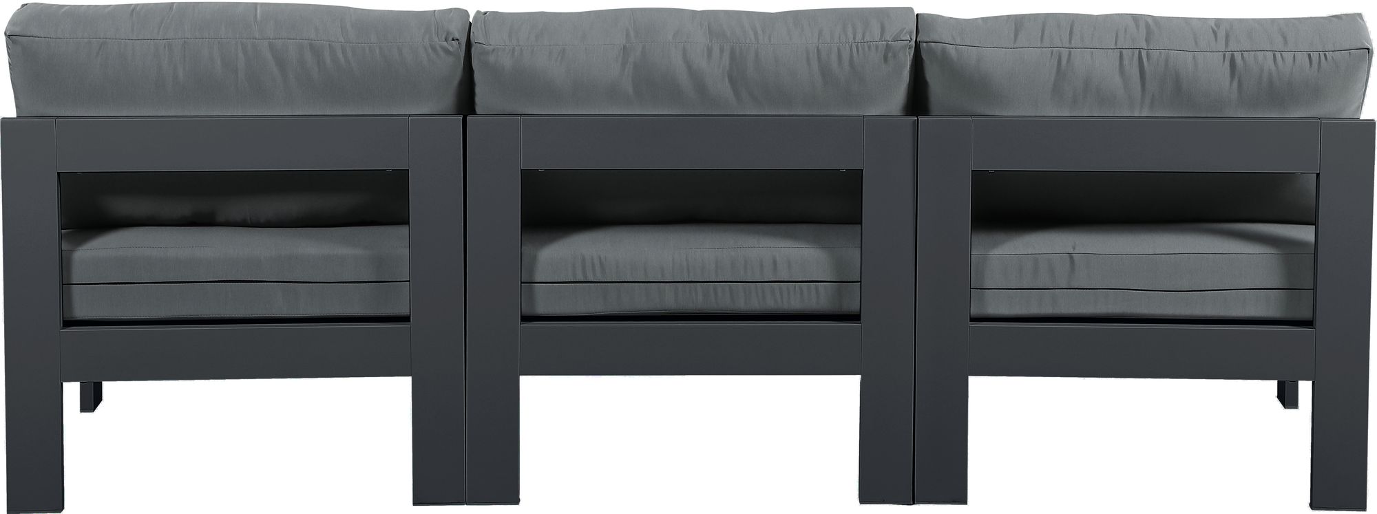 Nizuc 90" Outdoor Patio Waterproof Fabric Armless Modular Sofa with Aluminum Frame