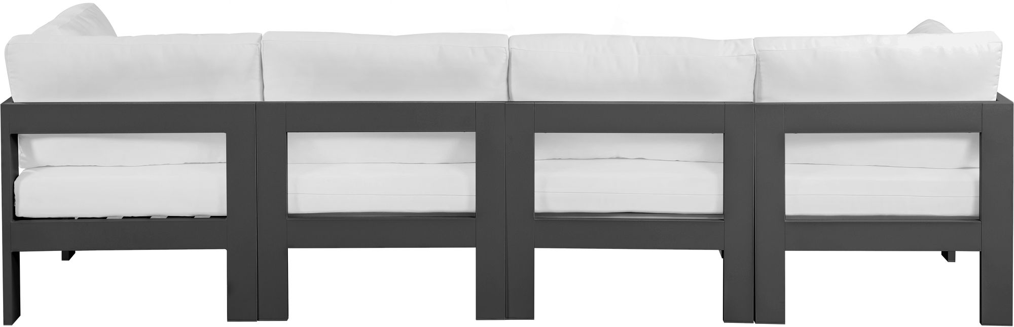 Nizuc 120" Outdoor Patio Waterproof Fabric Modular Sofa with Aluminum Frame