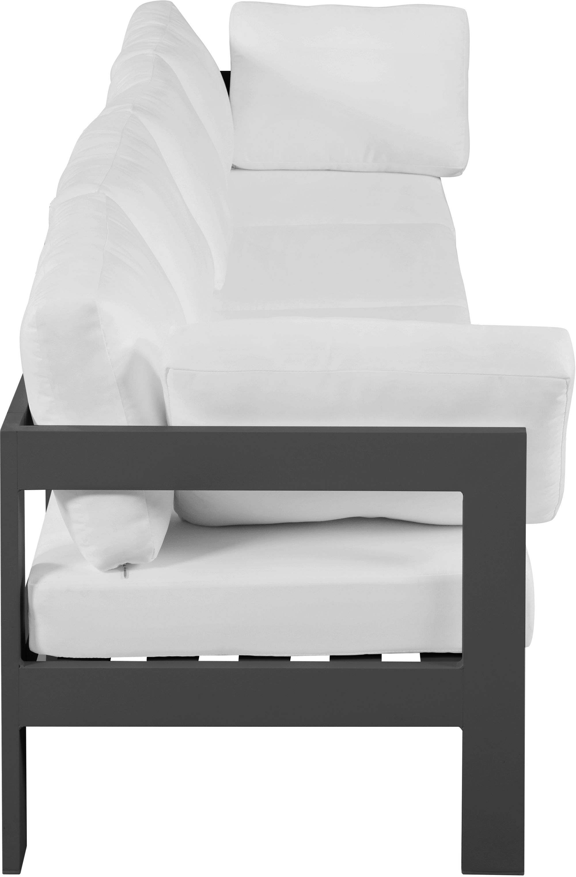 Nizuc 120" Outdoor Patio Waterproof Fabric Modular Sofa with Aluminum Frame