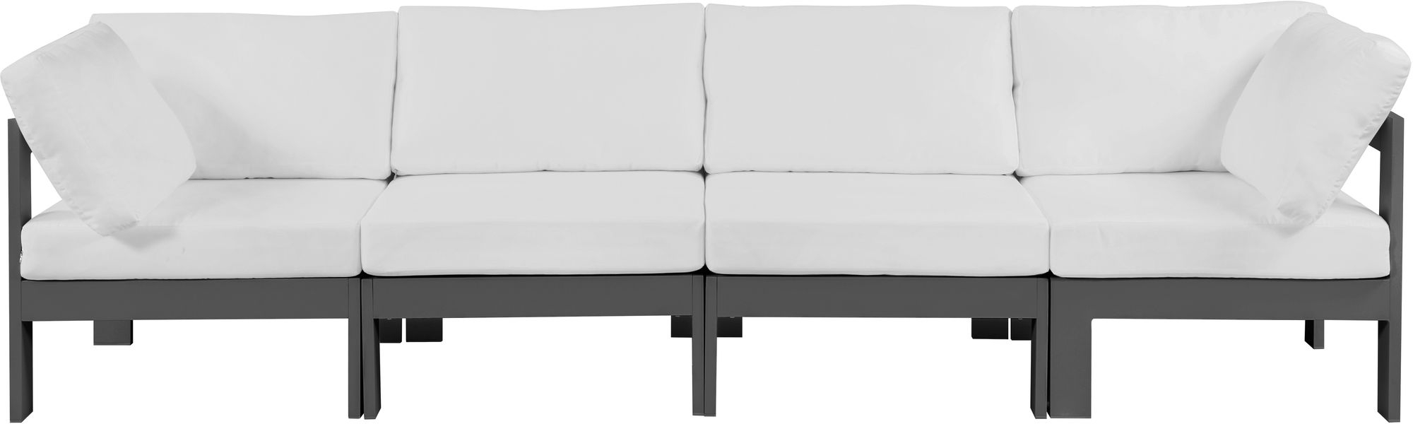 Nizuc 120" Outdoor Patio Waterproof Fabric Modular Sofa with Aluminum Frame