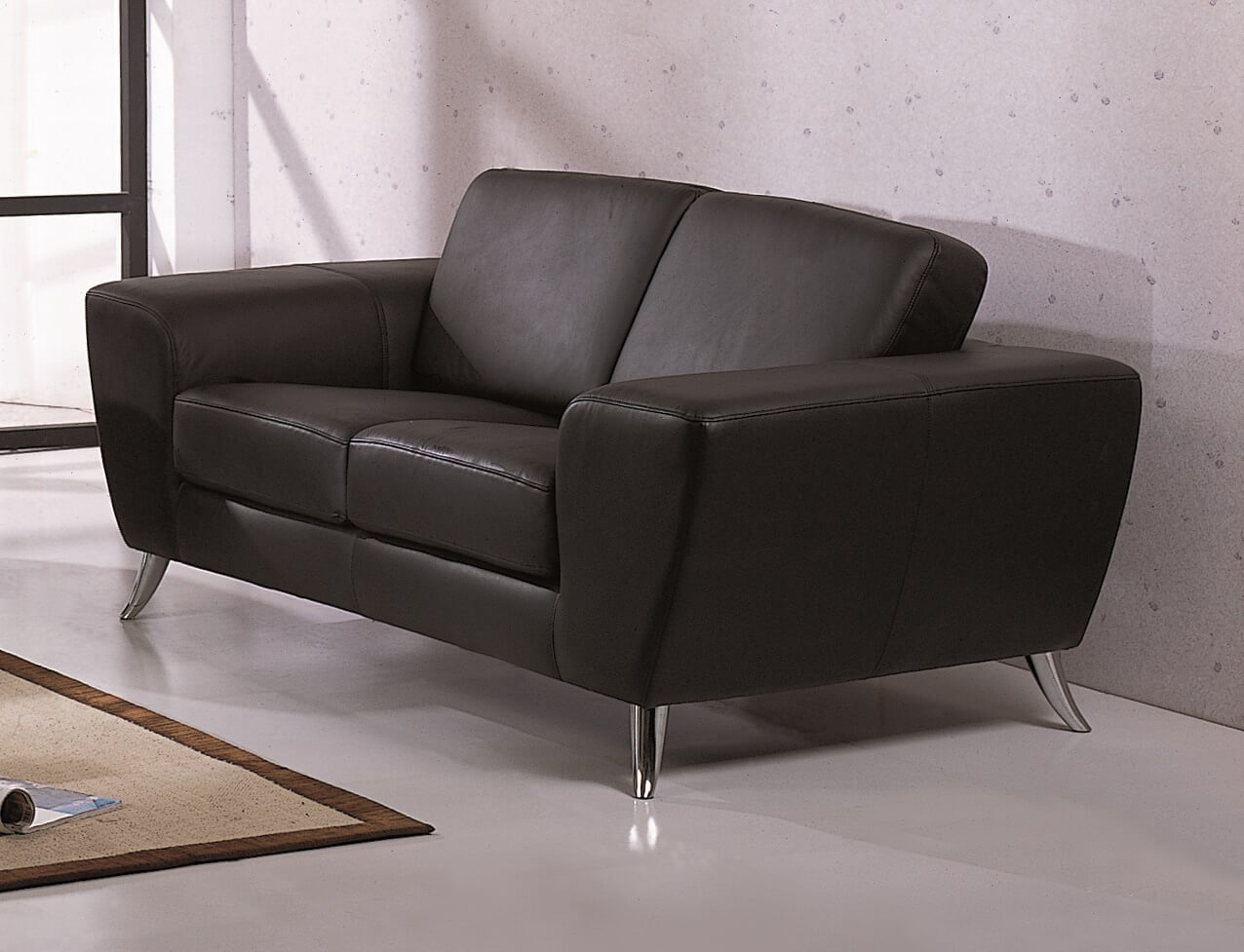 Julie Top Grain Leather Match Loveseat