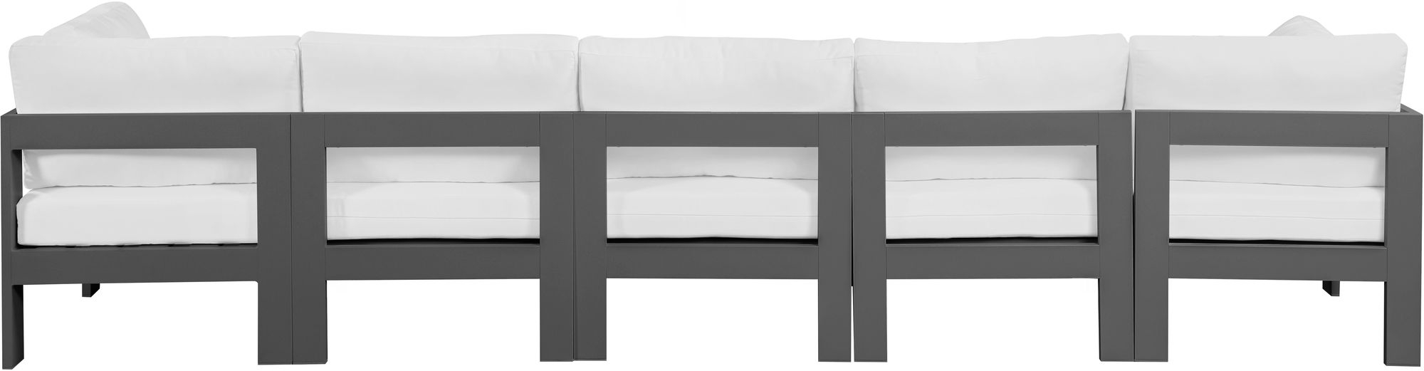 Nizuc 150" Outdoor Patio Waterproof Fabric Modular Sofa with Aluminum Frame