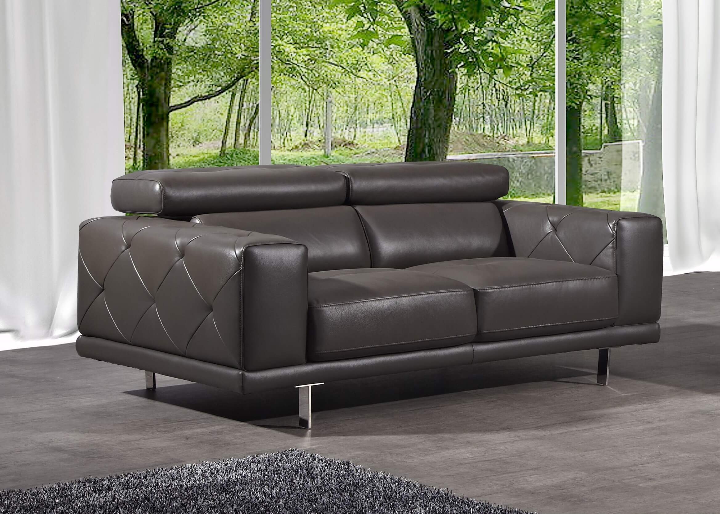 S116 Top Grain Leather Match Loveseat