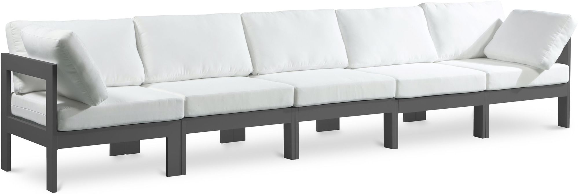 Nizuc 150" Outdoor Patio Waterproof Fabric Modular Sofa with Aluminum Frame