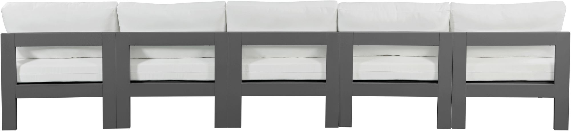Nizuc 150" Outdoor Patio Waterproof Fabric Armless Modular Sofa with Aluminum Frame