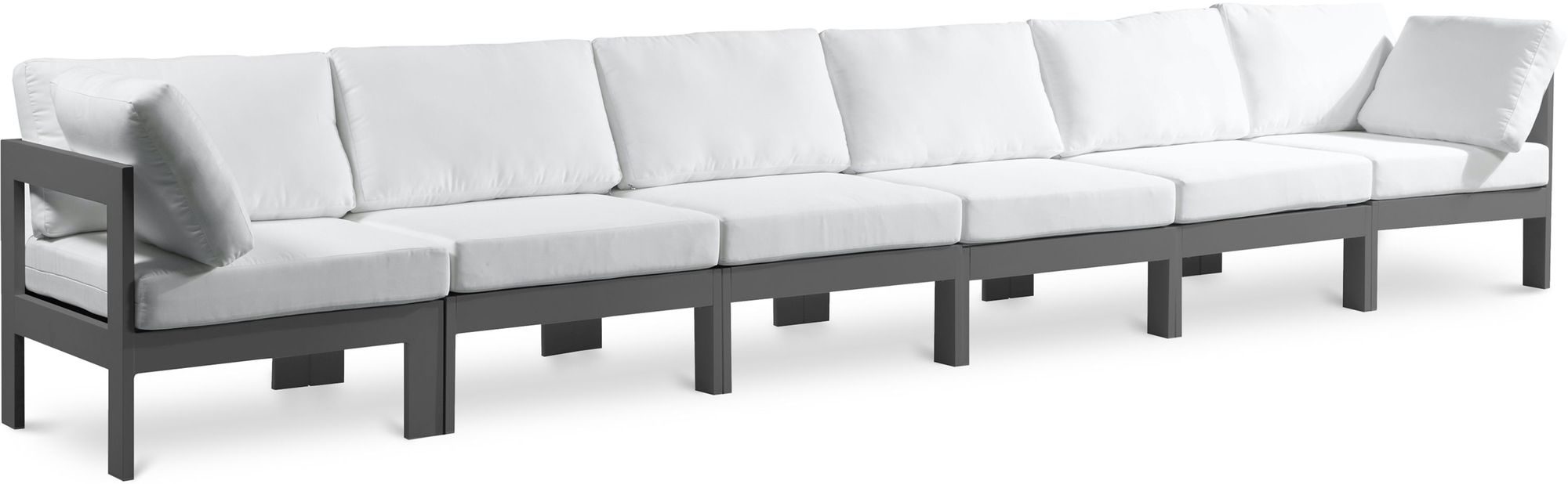 Nizuc 180" Outdoor Patio Waterproof Fabric Modular Sofa with Aluminum Frame