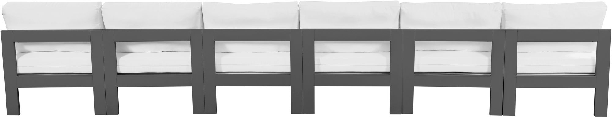 Nizuc 180" Outdoor Patio Waterproof Fabric Armless Modular Sofa with Aluminum Frame