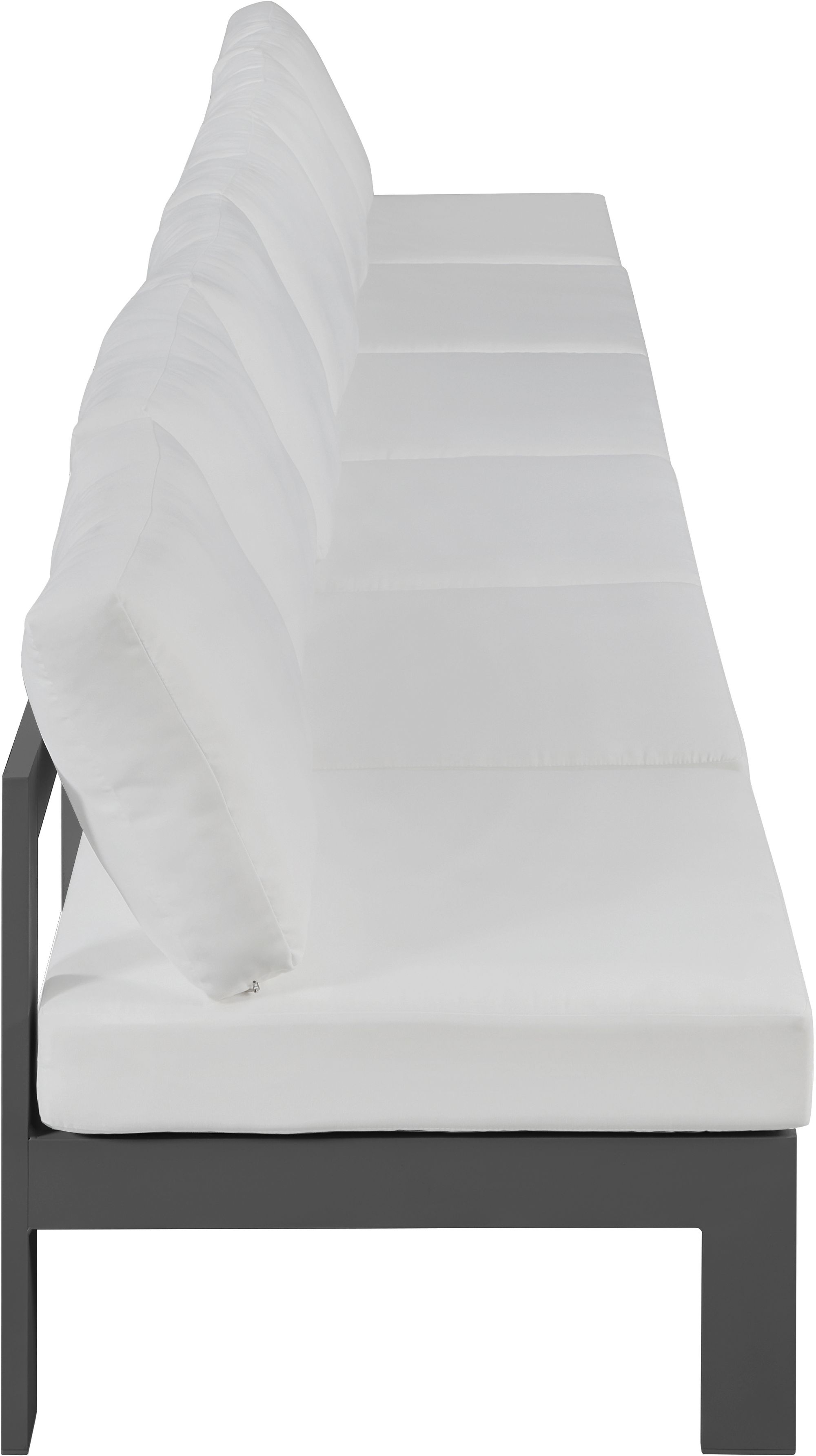 Nizuc 180" Outdoor Patio Waterproof Fabric Armless Modular Sofa with Aluminum Frame