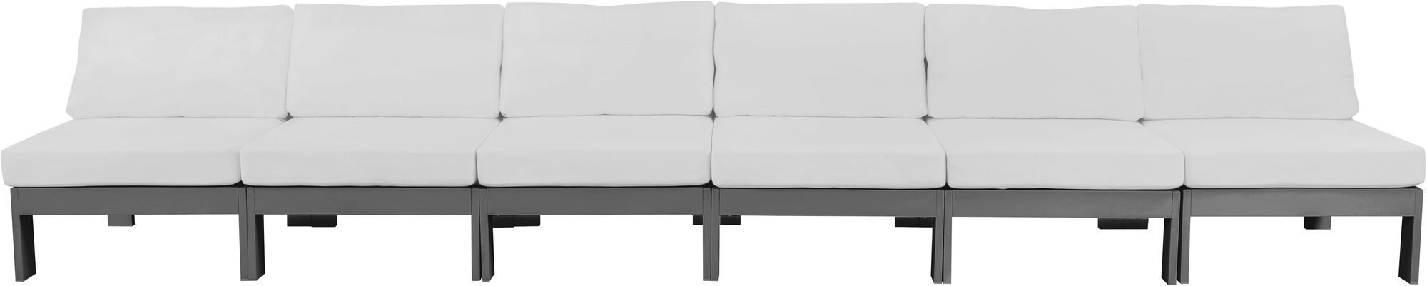 Nizuc 180" Outdoor Patio Waterproof Fabric Armless Modular Sofa with Aluminum Frame
