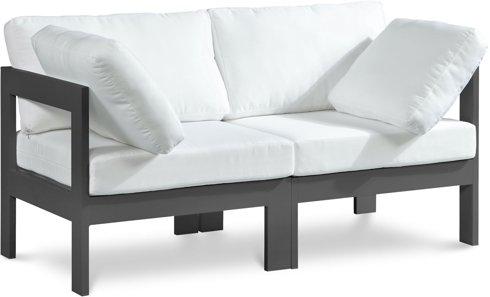Nizuc 60" Outdoor Patio Waterproof Fabric Modular Sofa with Aluminum Frame