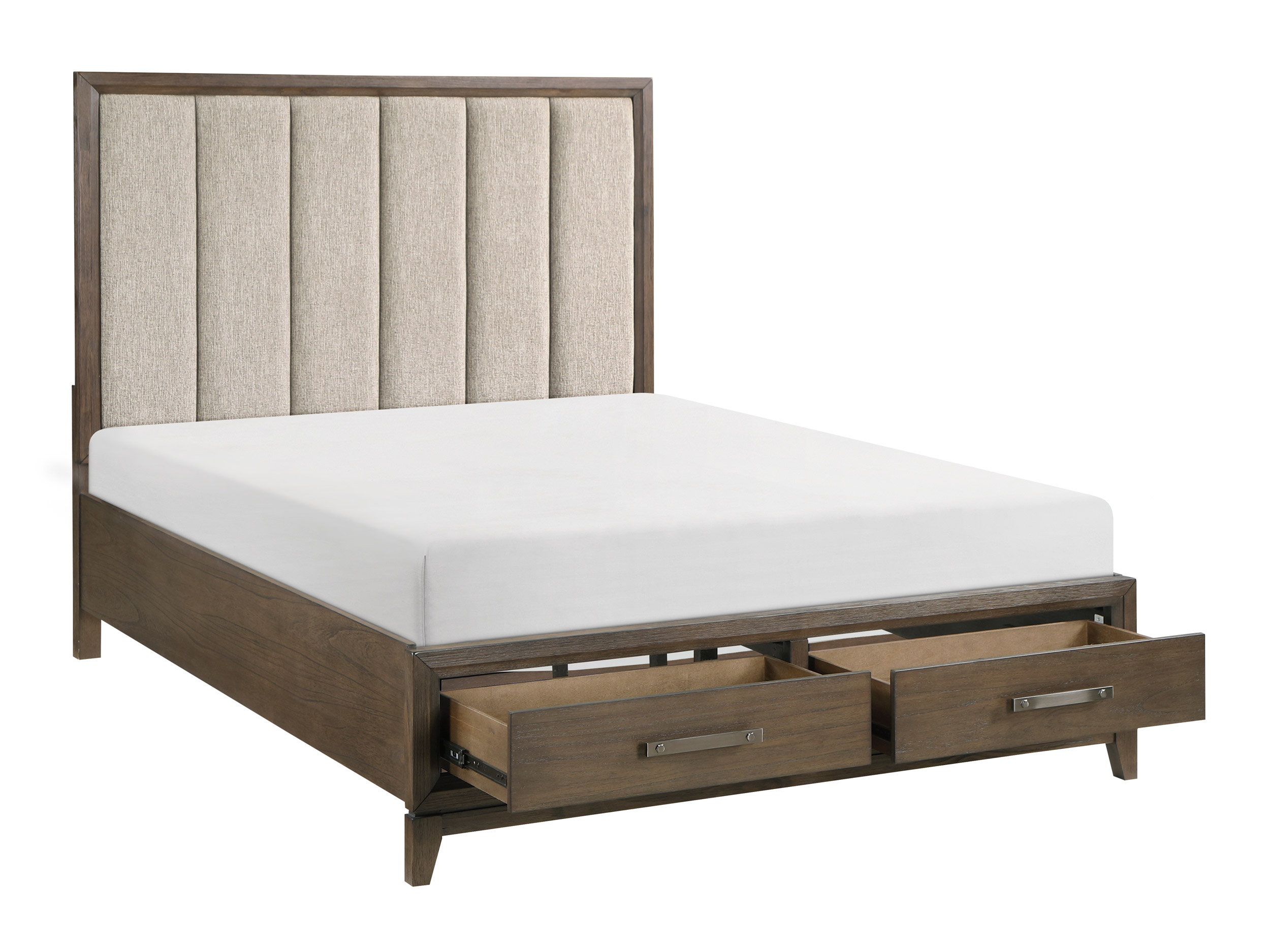Cambridge Chenille/Wood California King Storage Platform Bed