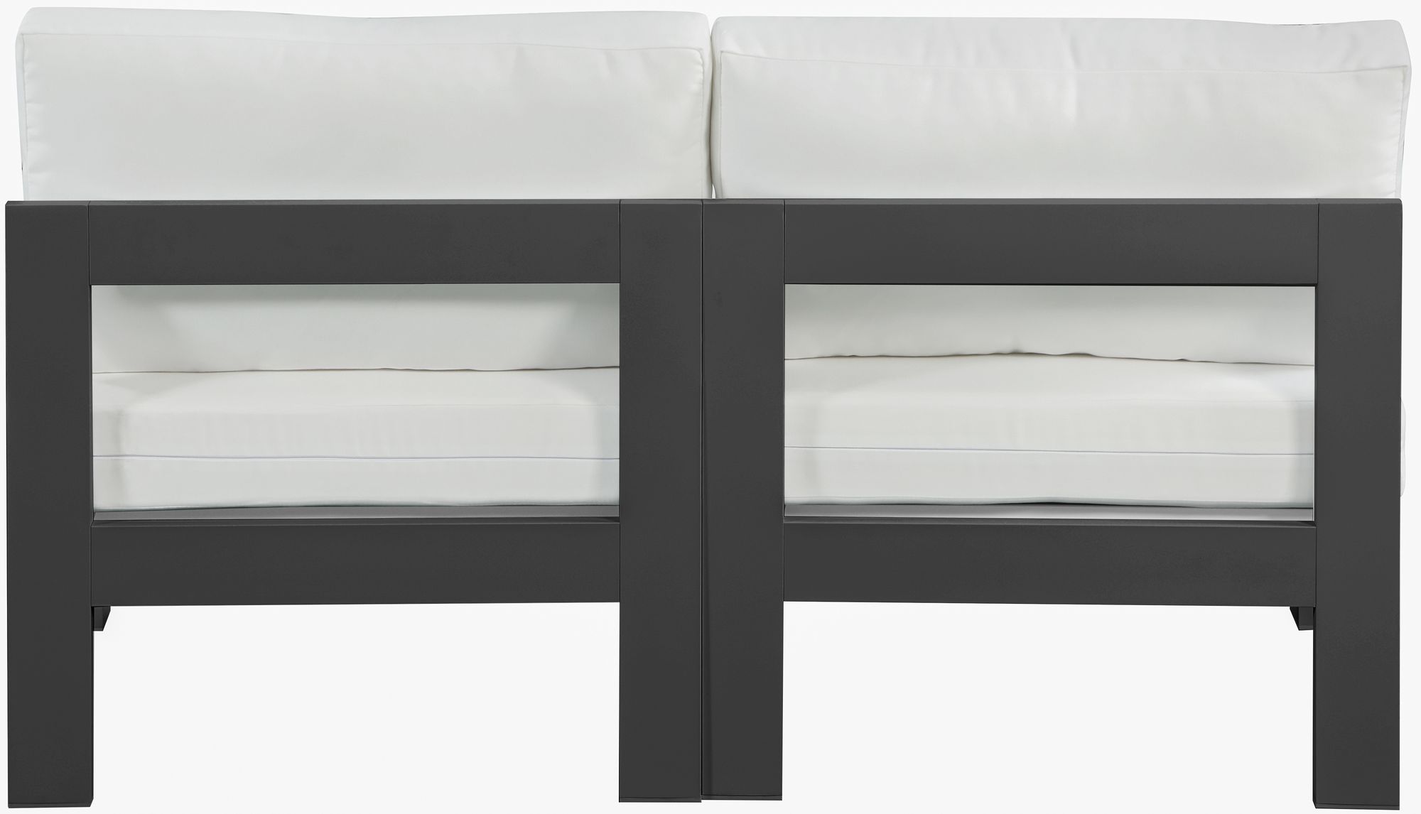 Nizuc 60" Outdoor Patio Waterproof Fabric Armless Modular Sofa with Dark Grey Aluminum Frame