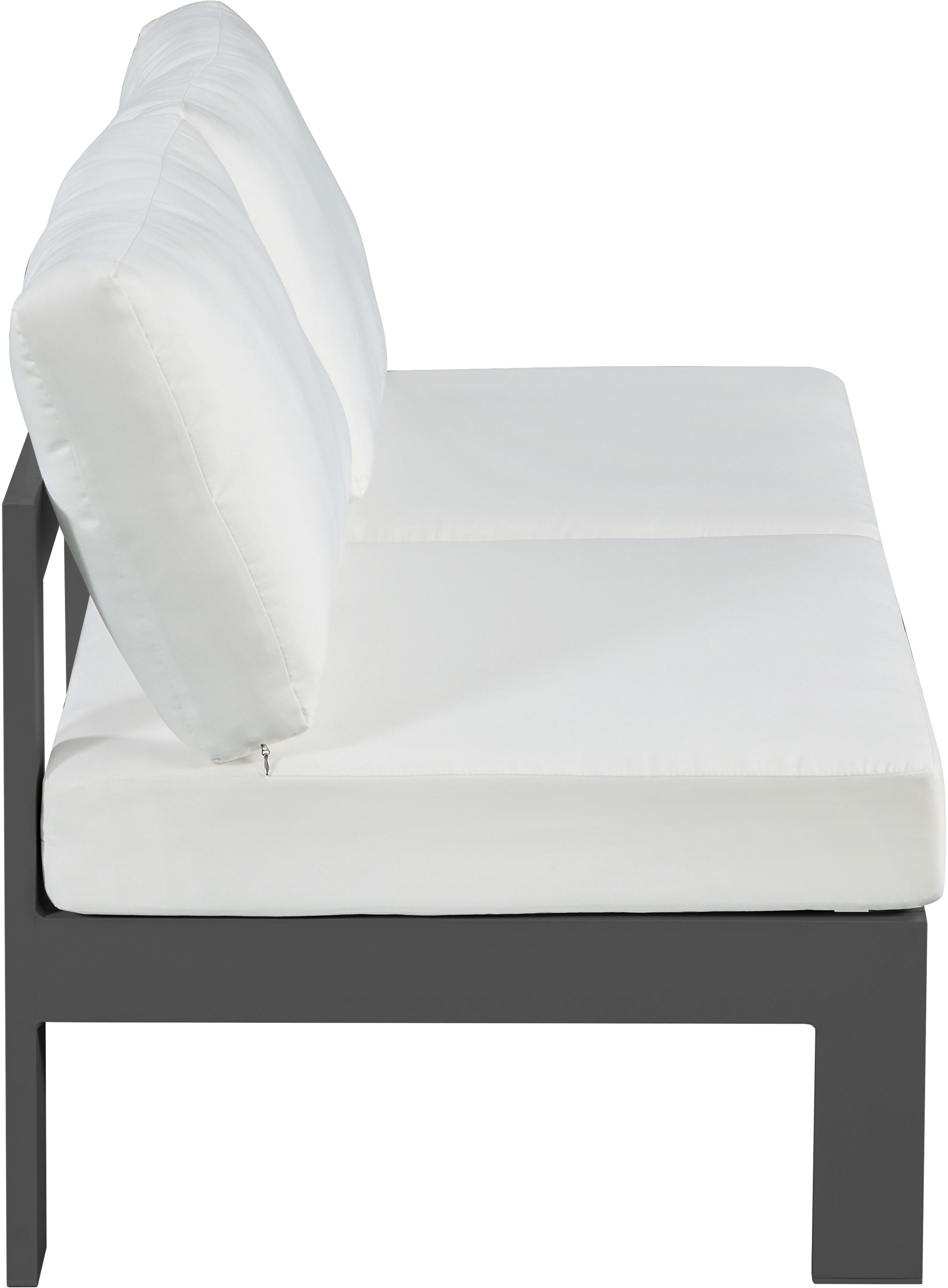 Nizuc 60" Outdoor Patio Waterproof Fabric Armless Modular Sofa with Aluminum Frame