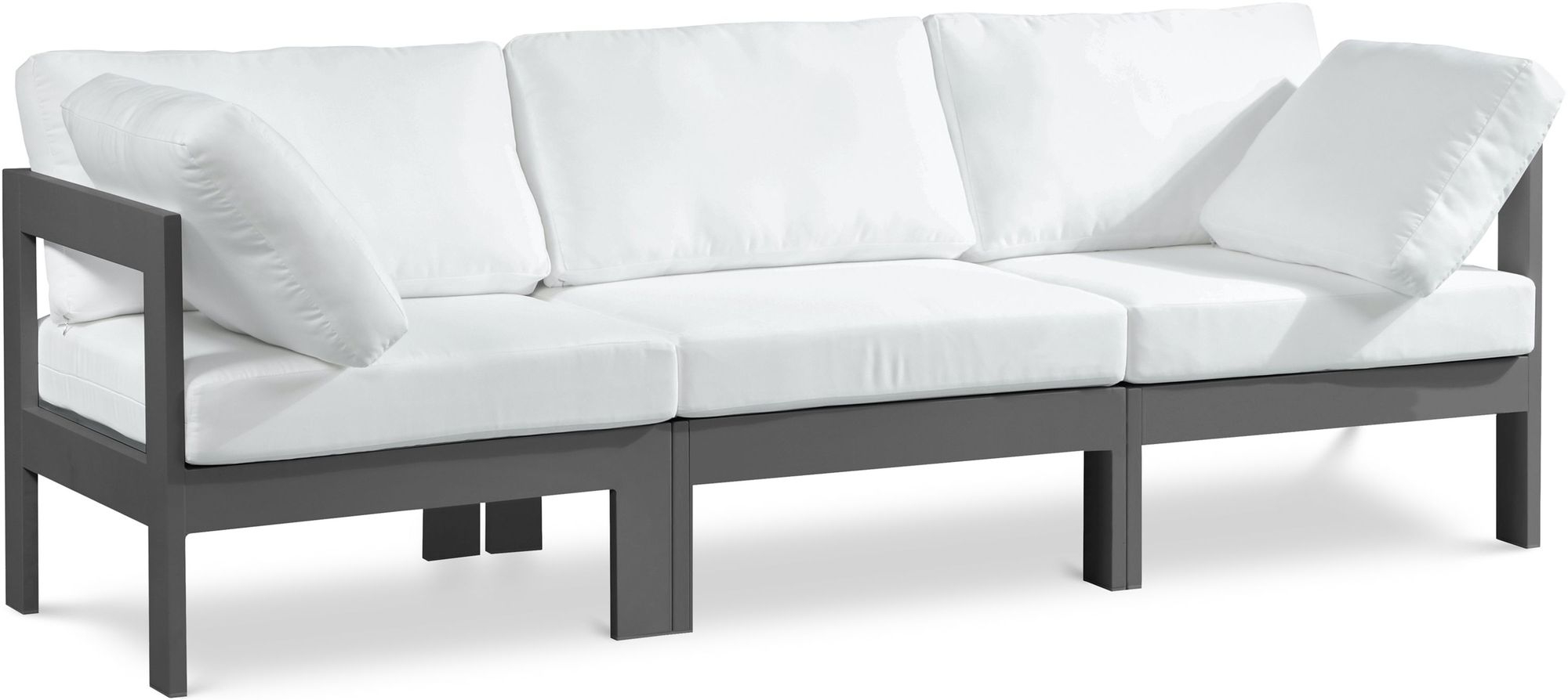 Nizuc 90" Outdoor Patio Waterproof Fabric Modular Sofa with Aluminum Frame