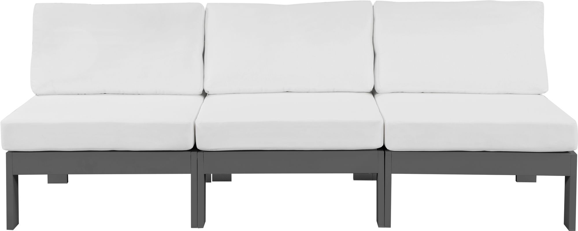 Nizuc 90" Outdoor Patio Waterproof Fabric Armless Modular Sofa with Aluminum Frame