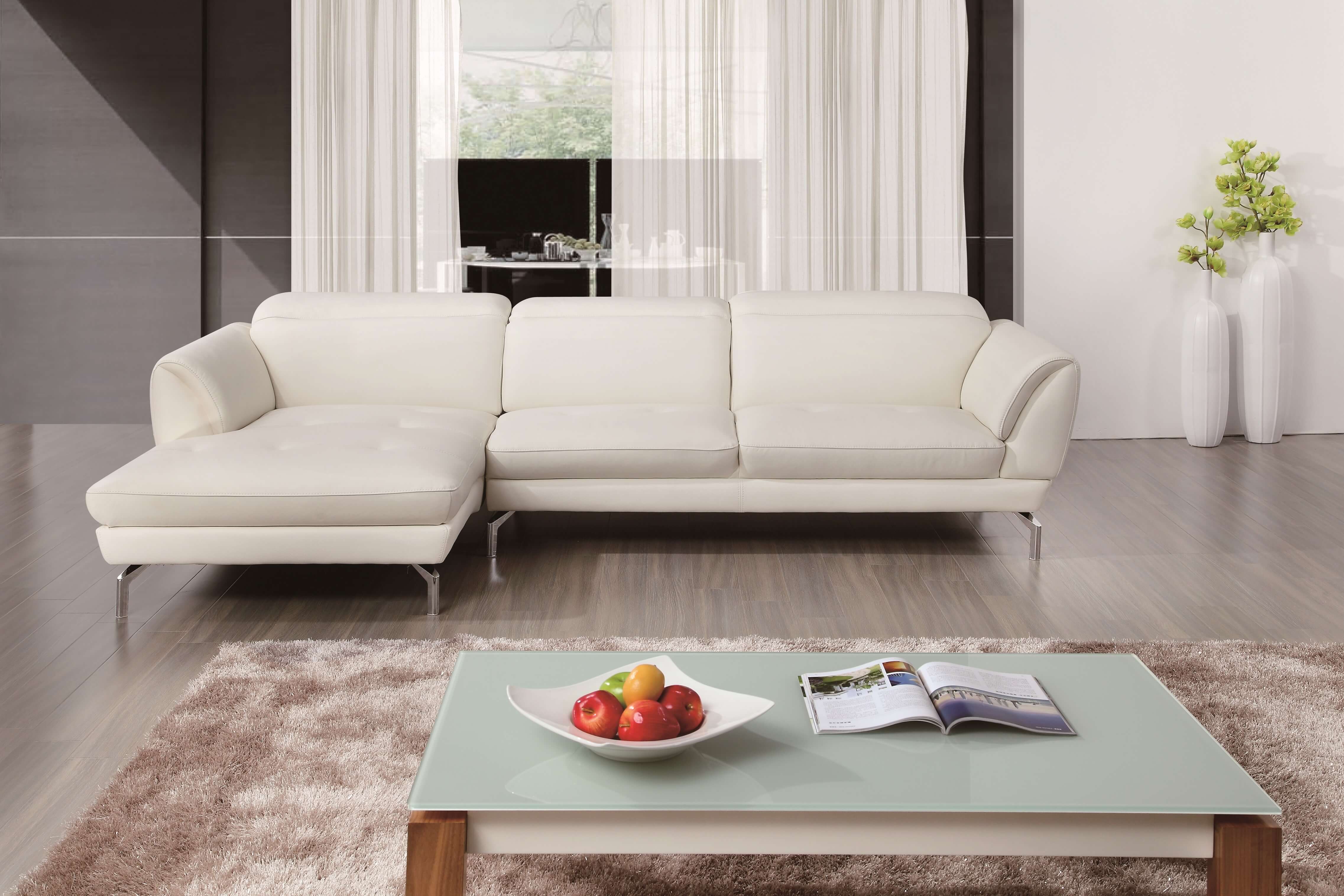 Orchard Thick Top Grain Leather/Metal Match Sectional Sofa
