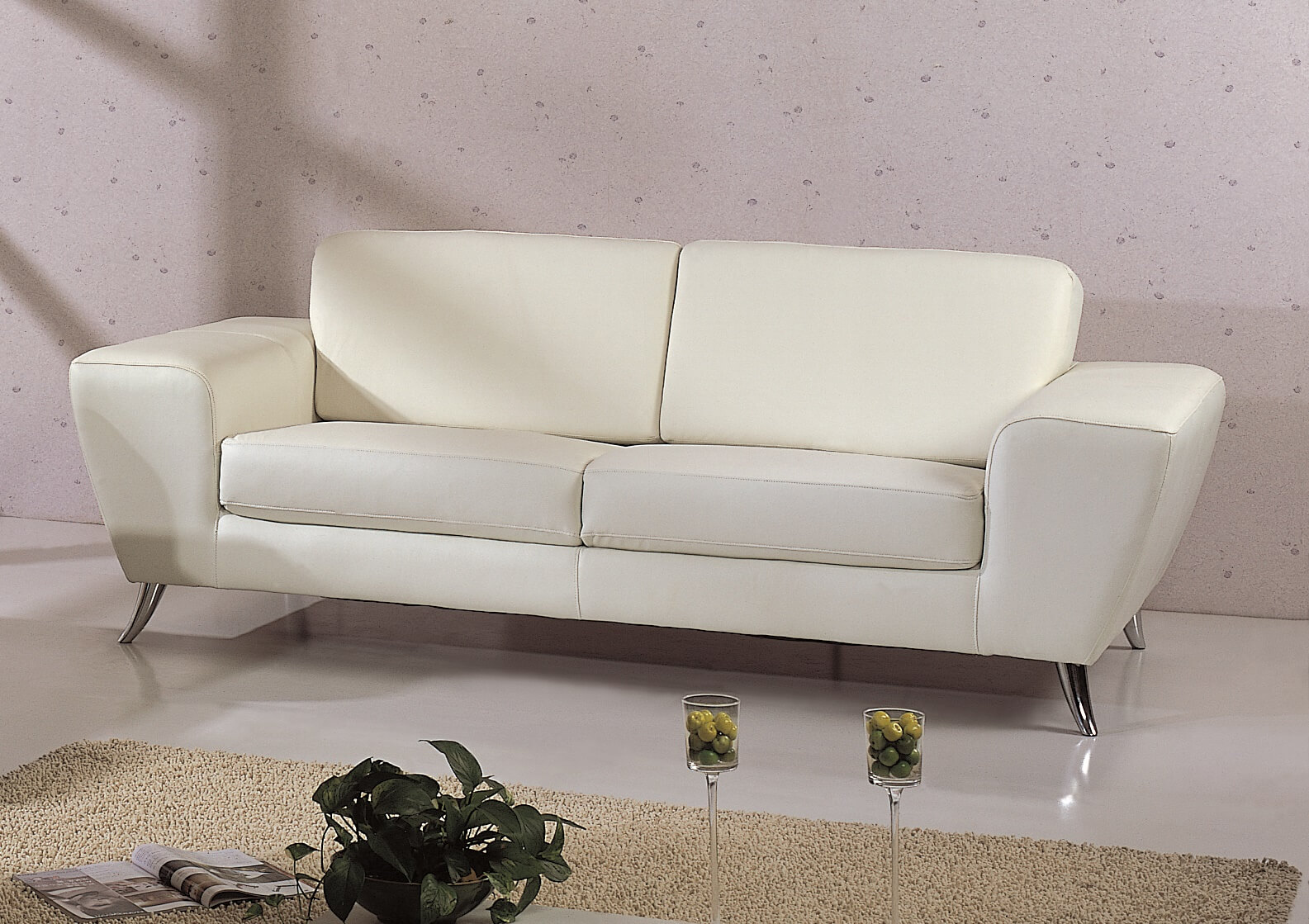 Julie Sofa, White by Beverly Hills Furniture