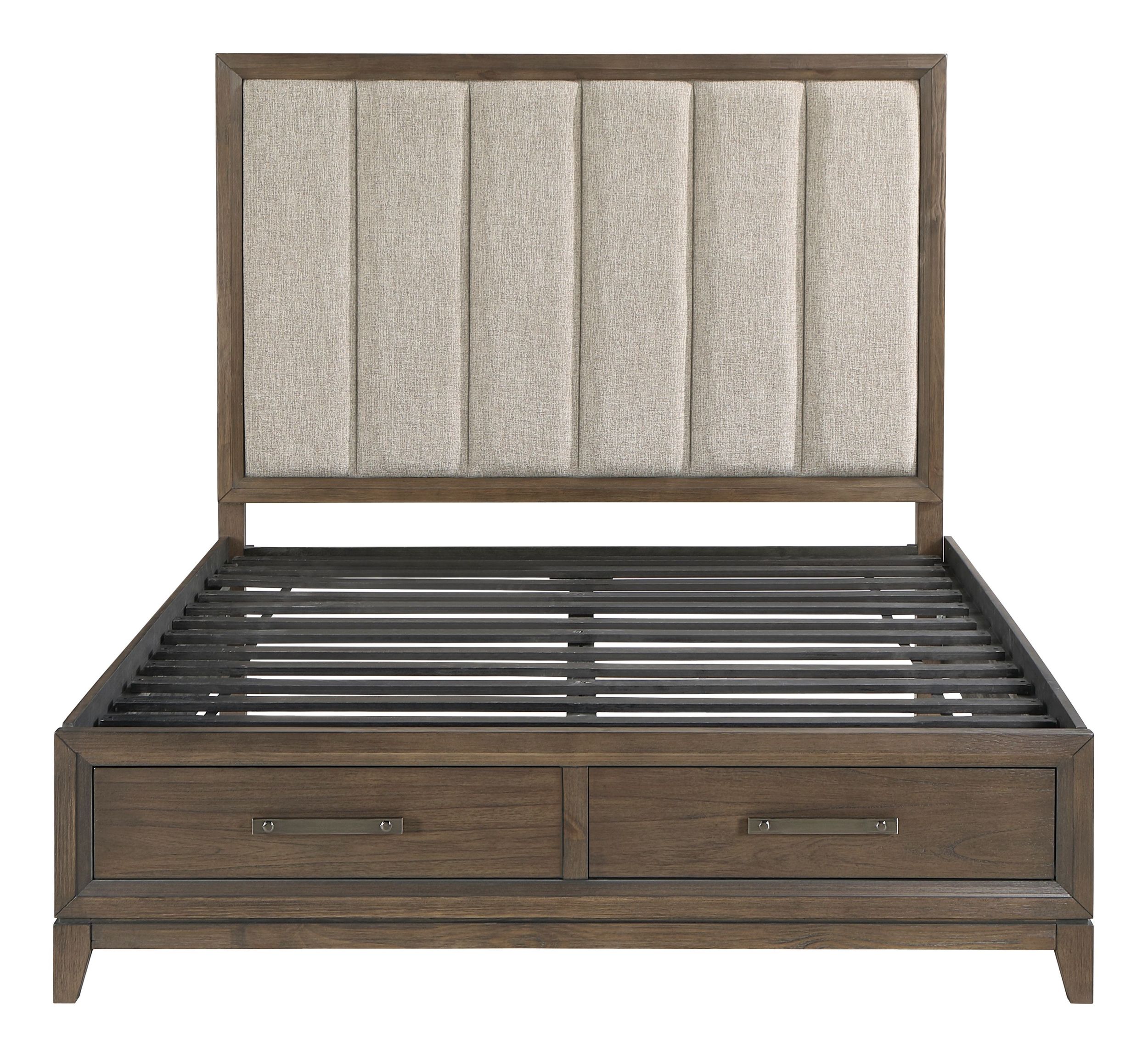 Cambridge Chenille/Wood Storage Platform Bedroom Set