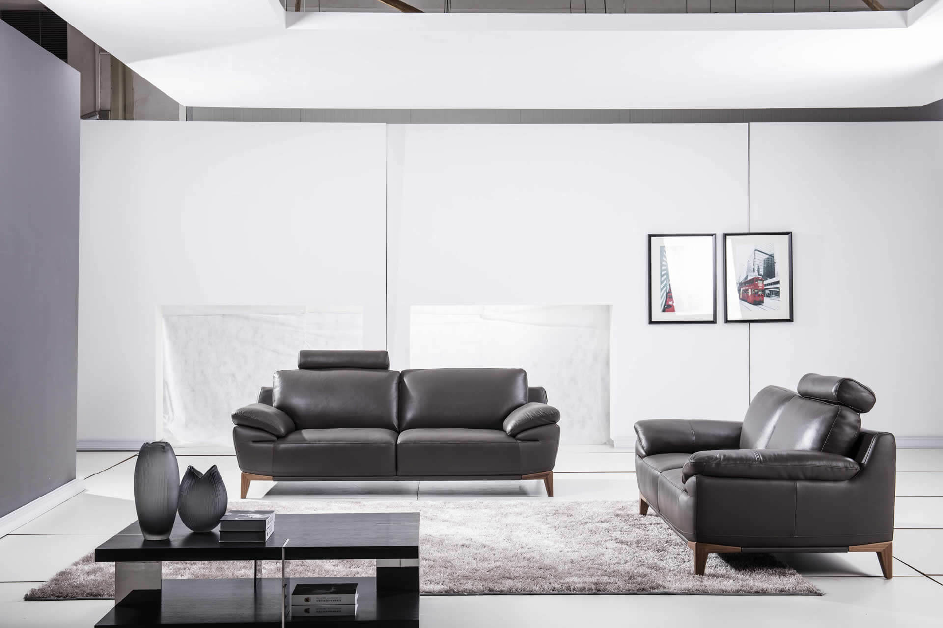 Jonus Top Grain Leather Match Living Room Set - Thumbnail 4