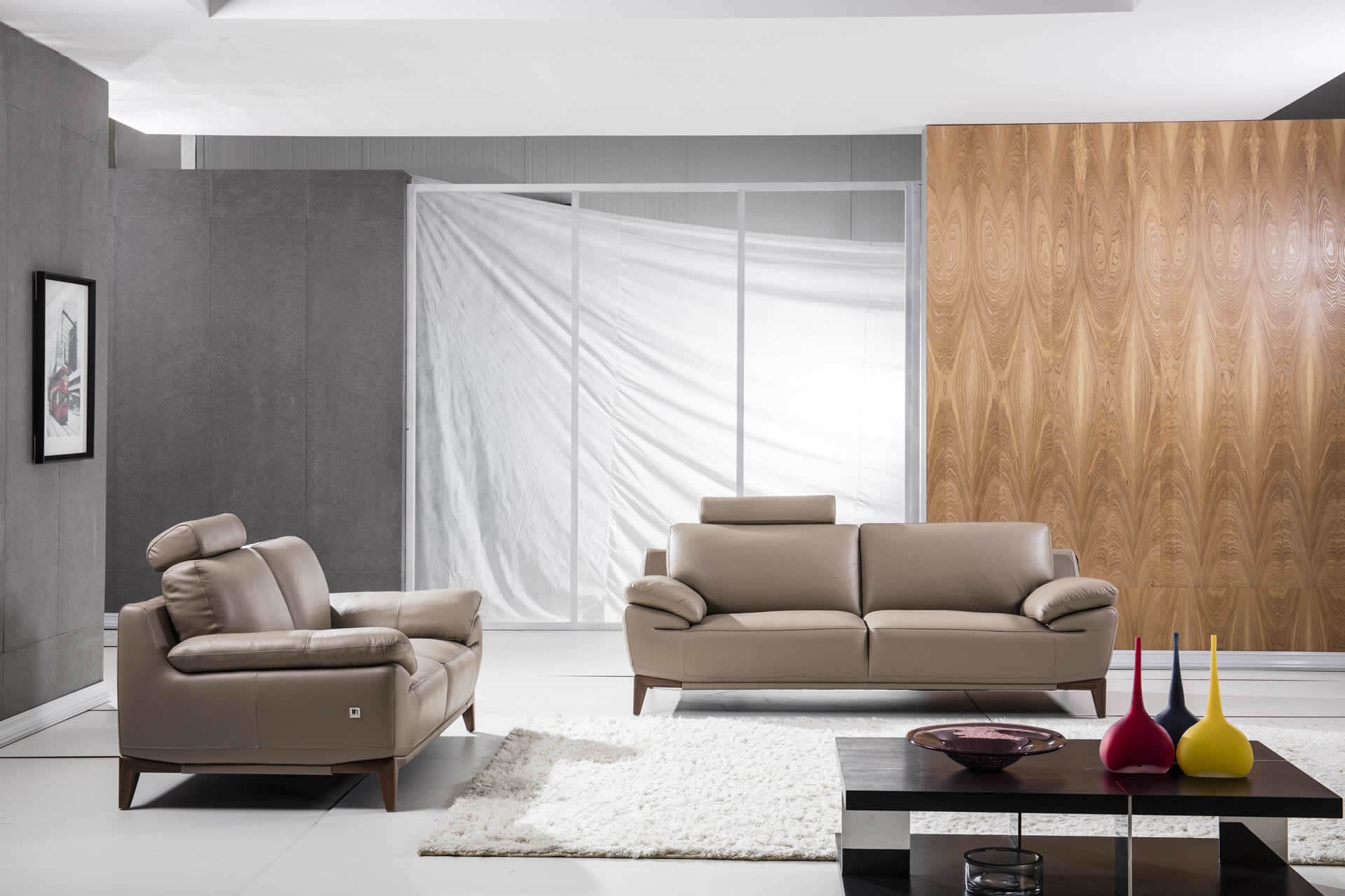 S93 Top Grain Leather Match Living Room Set