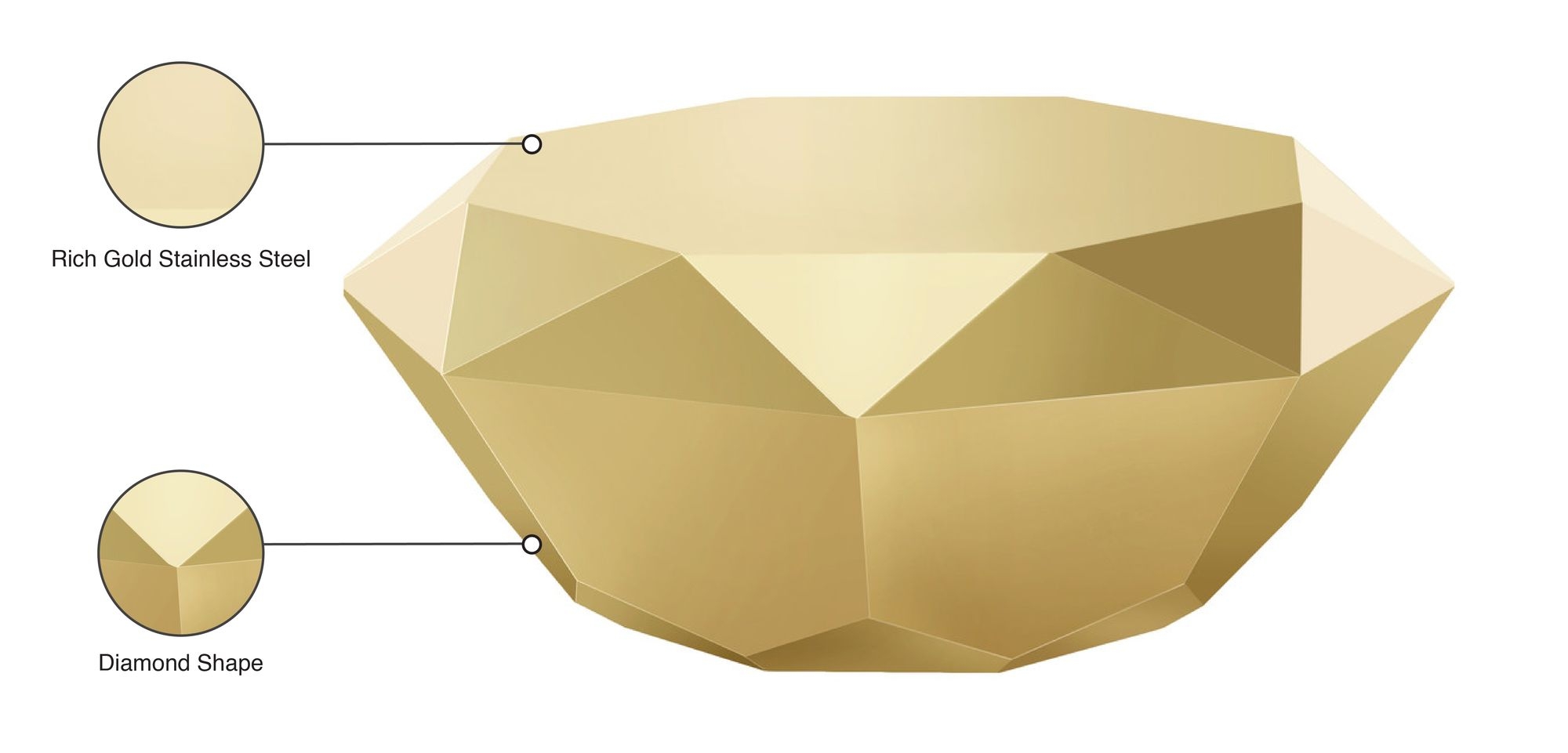 Gemma 39" Diamond Steel Coffee Table
