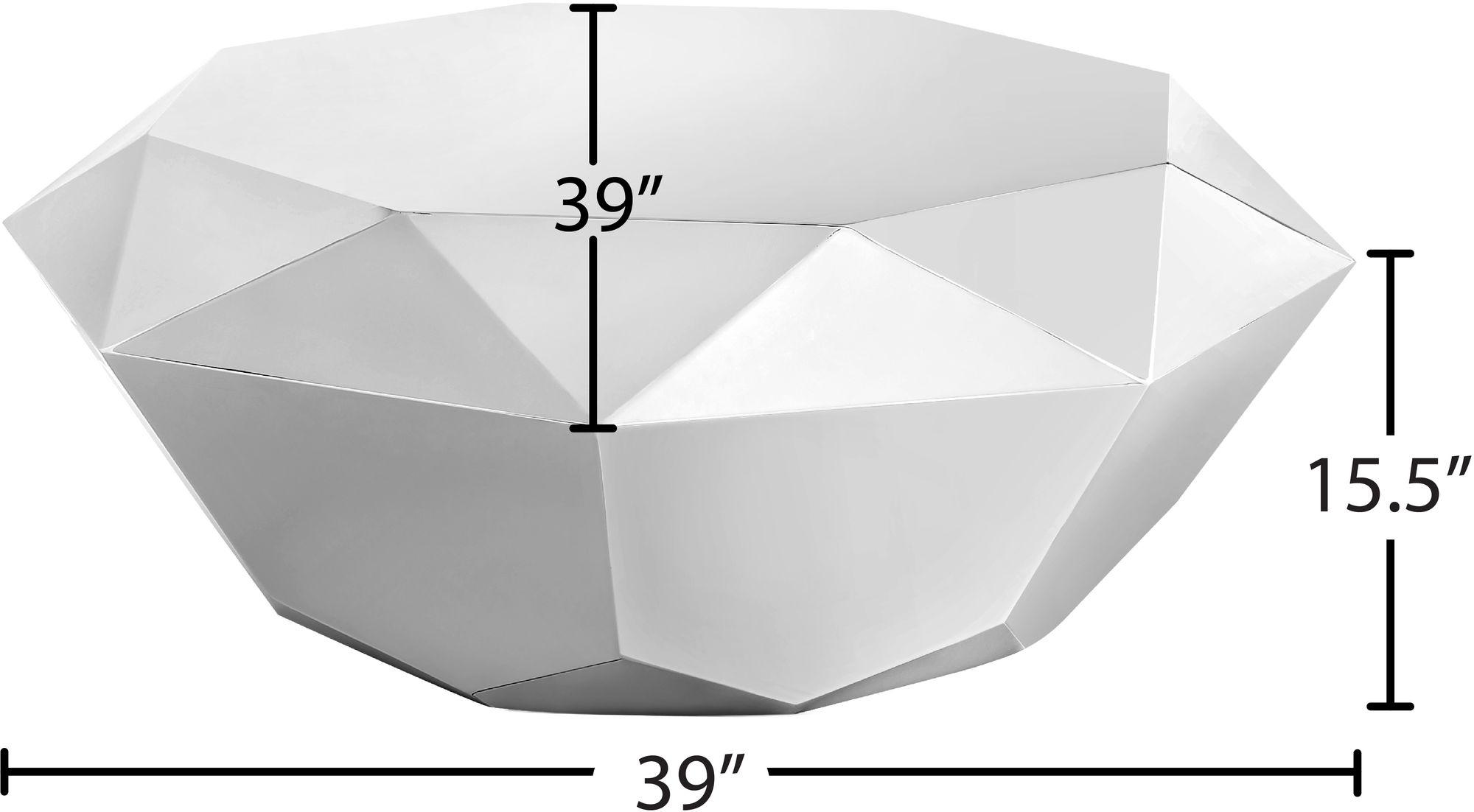 Gemma 39" Diamond Steel Coffee Table