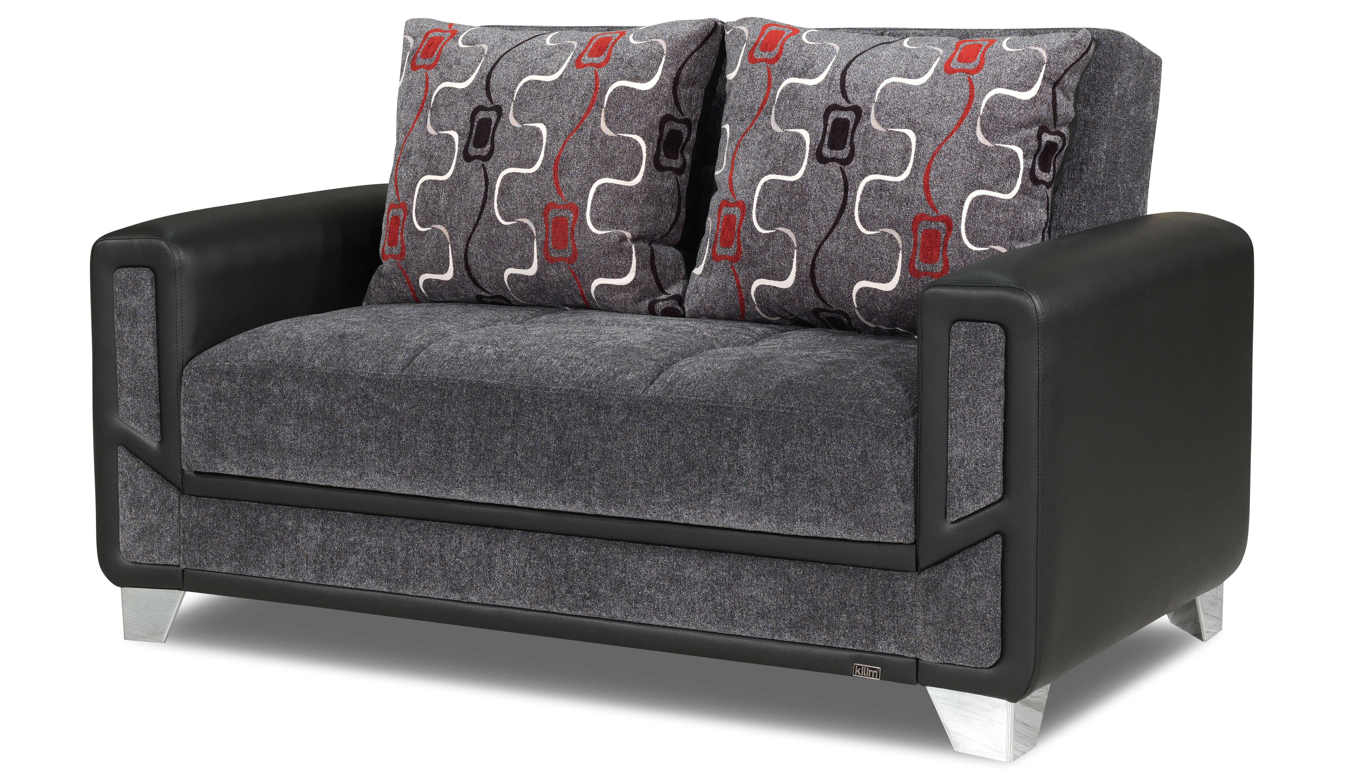 Mondo Modern Fabric Convertible Loveseat