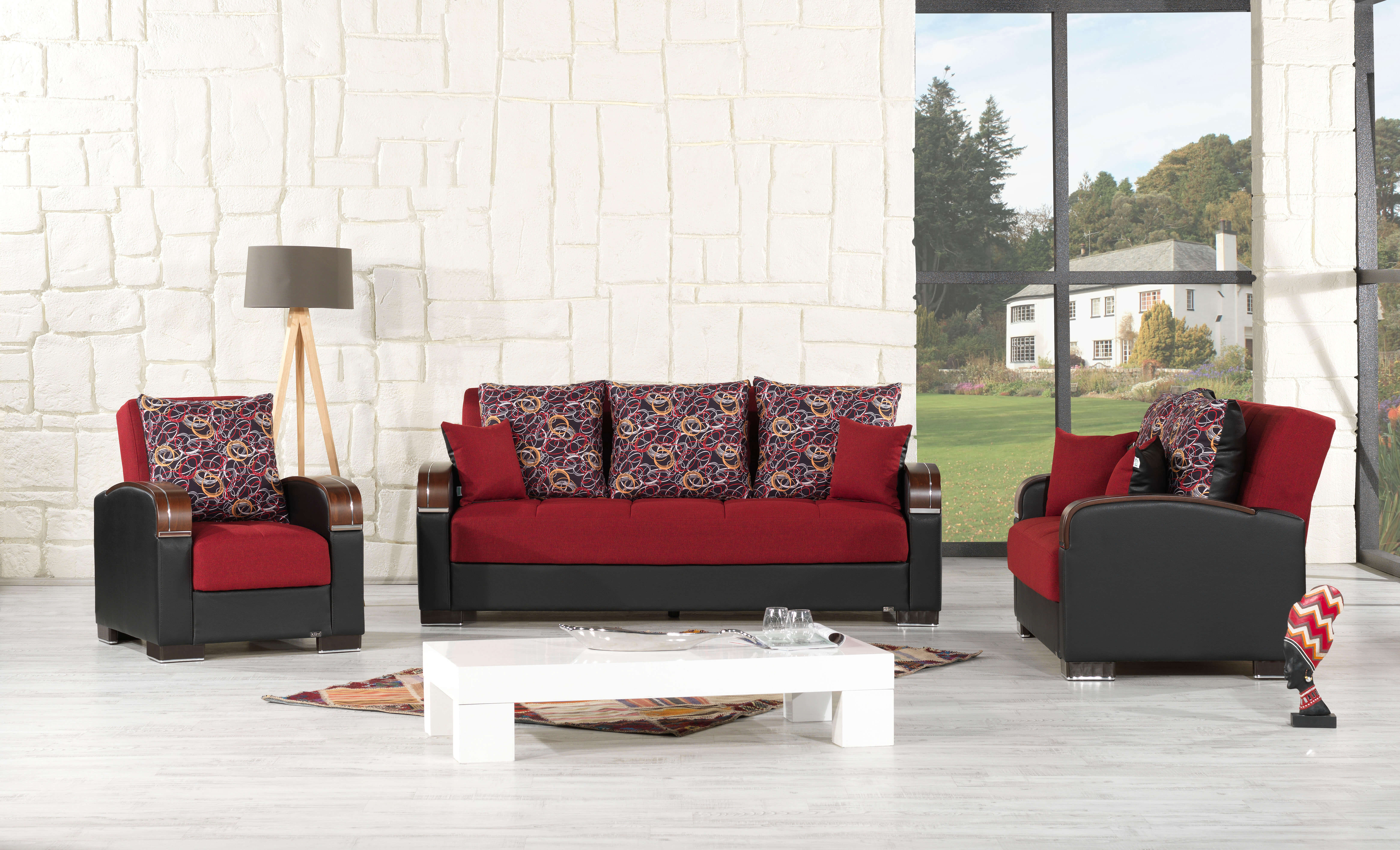 Mobimax PU/Fabric Convertible Living Room Set
