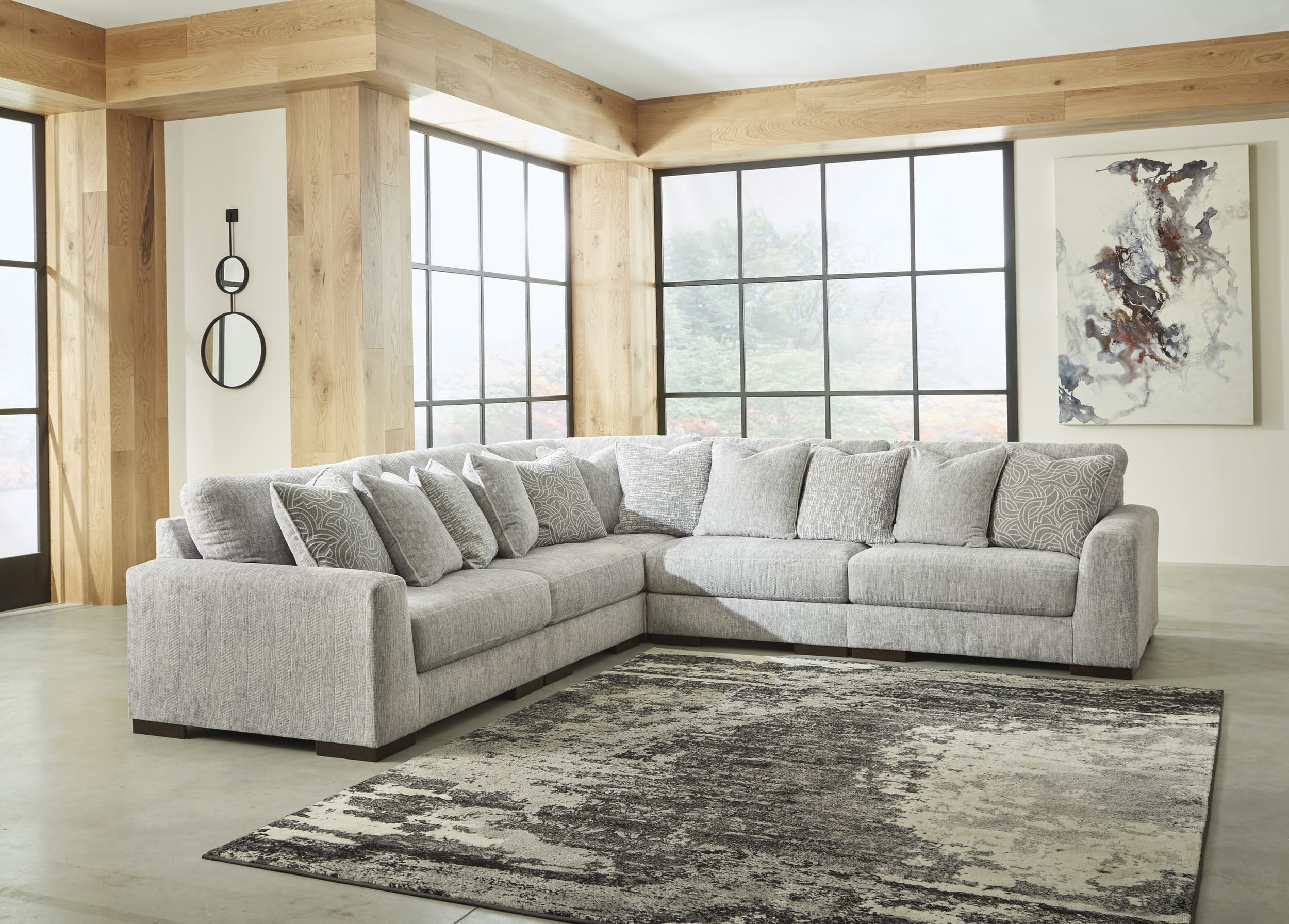 Regent Park 5-Piece Polyester L-Shaped Sectional Sofa
