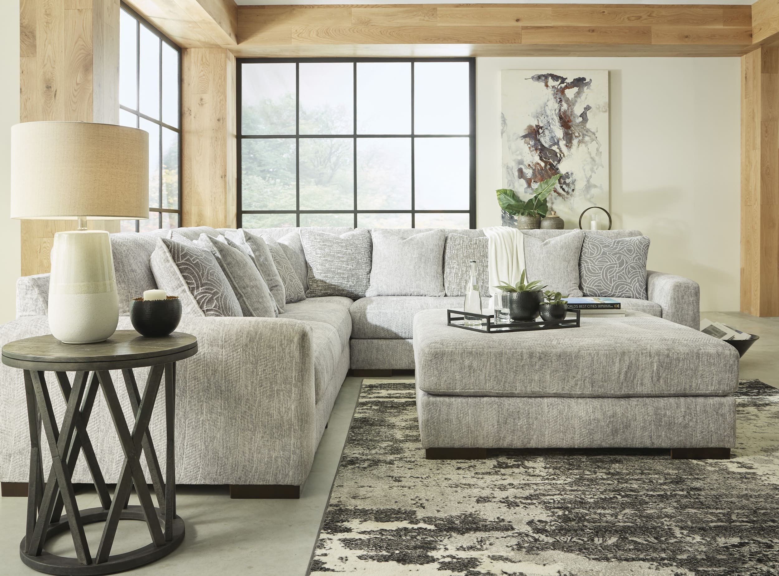 Regent Park 5-Piece Polyester L-Shaped Sectional Sofa