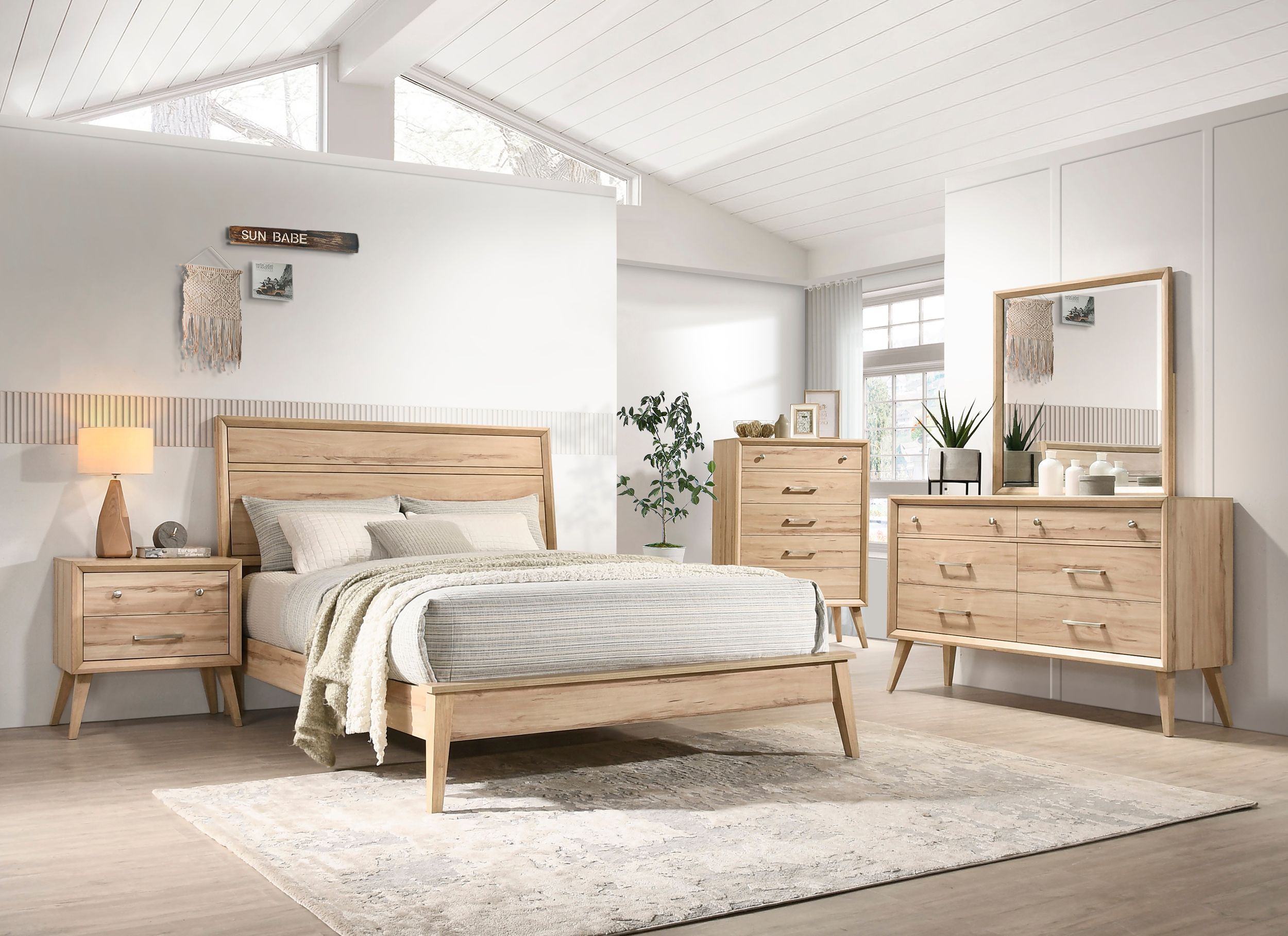 Marrin Melamine/Wood California King Panel Bed