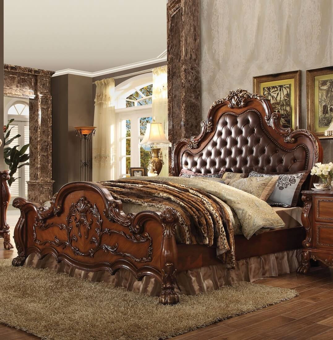 Dresden Queen Size Bed, Cherry Oak by Acme Furniture