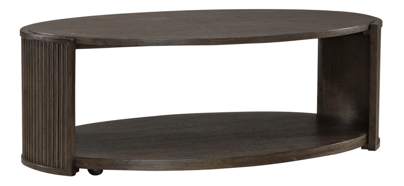 City View Storage Cocktail Set | Modern Oval Coffee Table