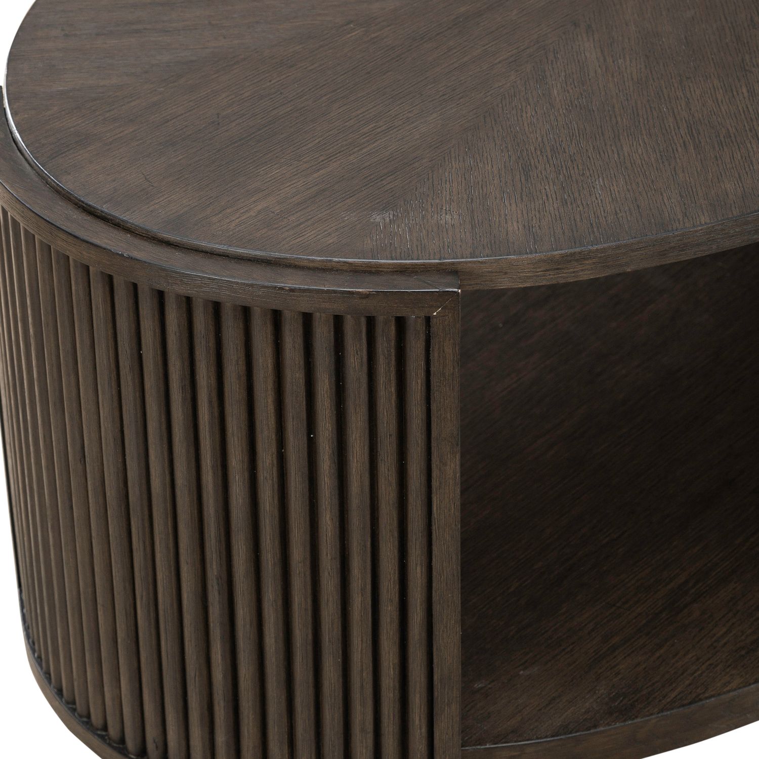 City View Oval Wood Storage Cocktail Table