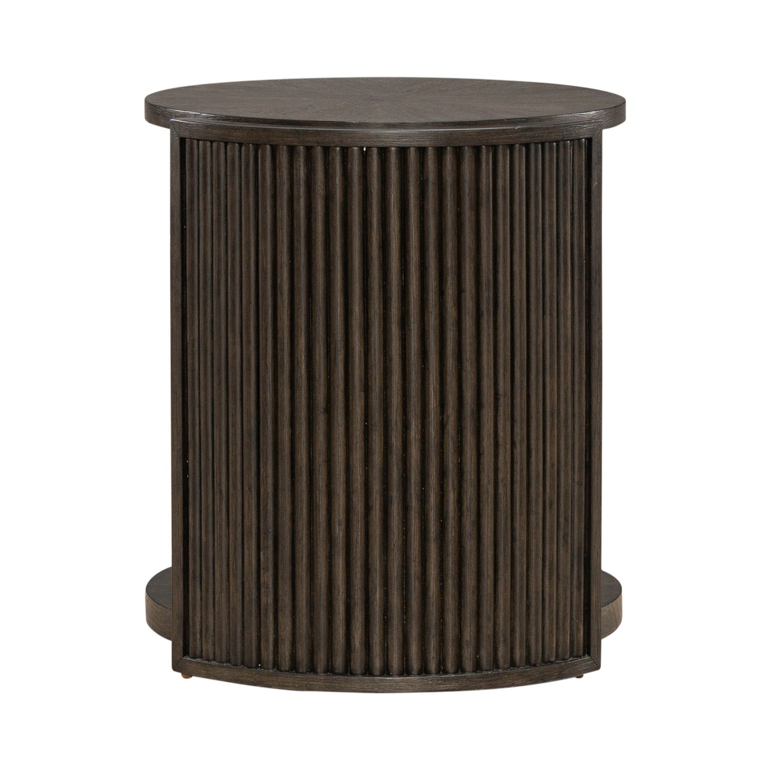 City View Round Wood Storage End Table