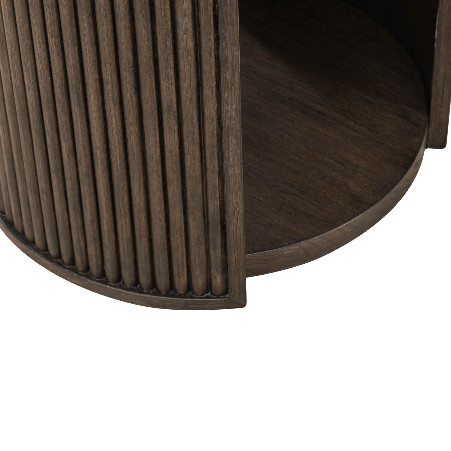 City View Round Wood Storage End Table